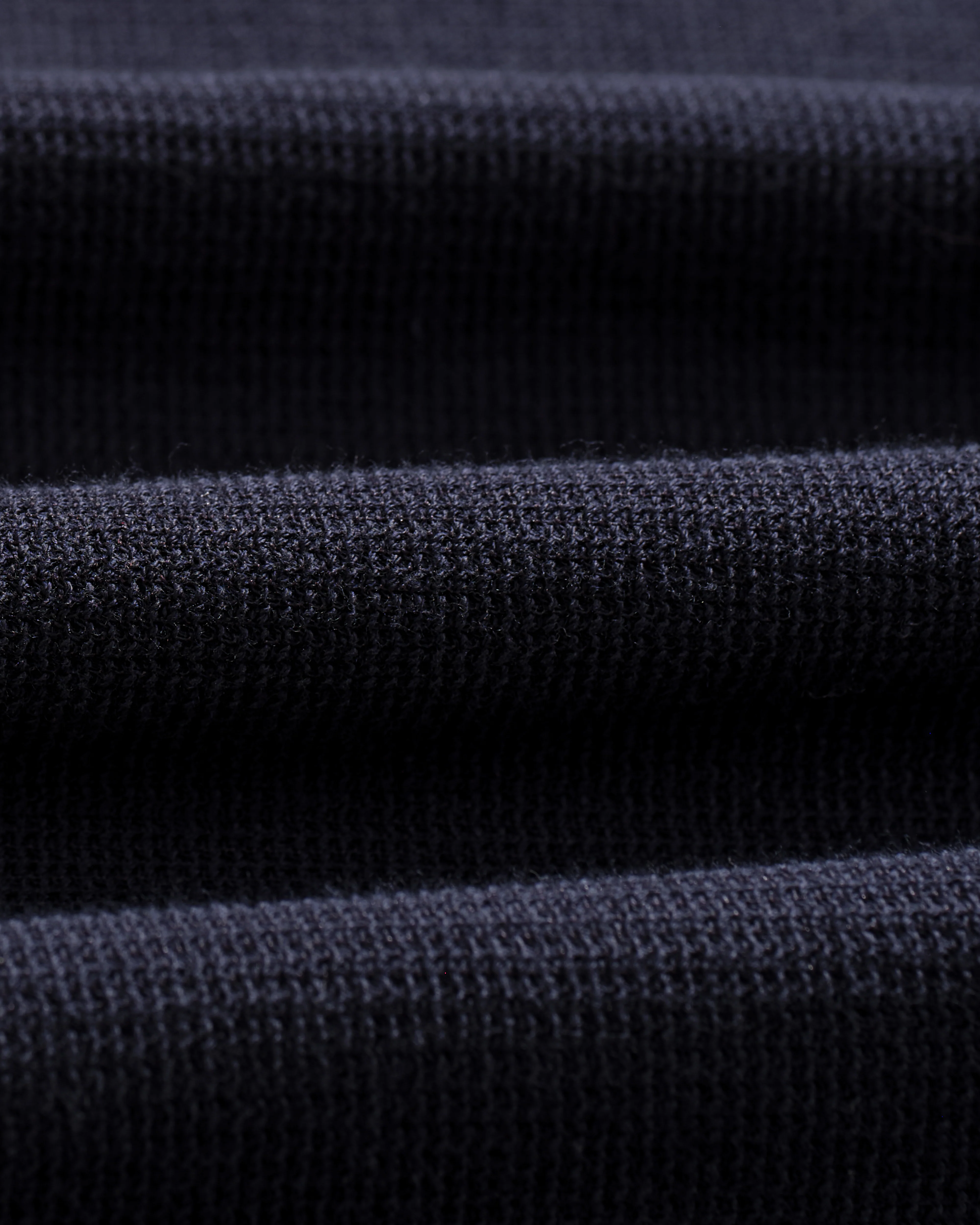 Shore - Navy Textured Long-Sleeve Polo Shirt - Image 9