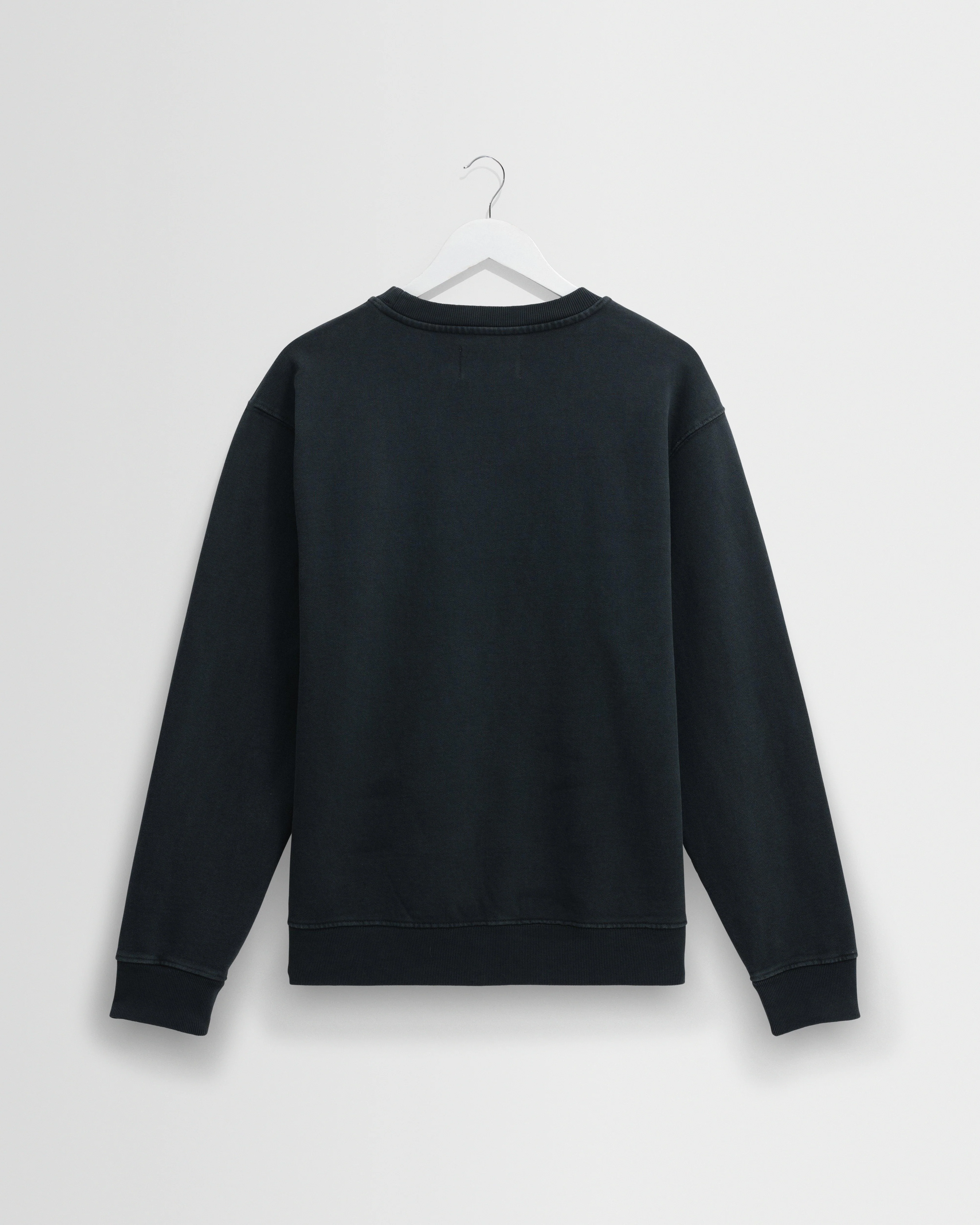 Sidney - Washed Black Brushed Organic Cotton Sweatshirt - Image 8