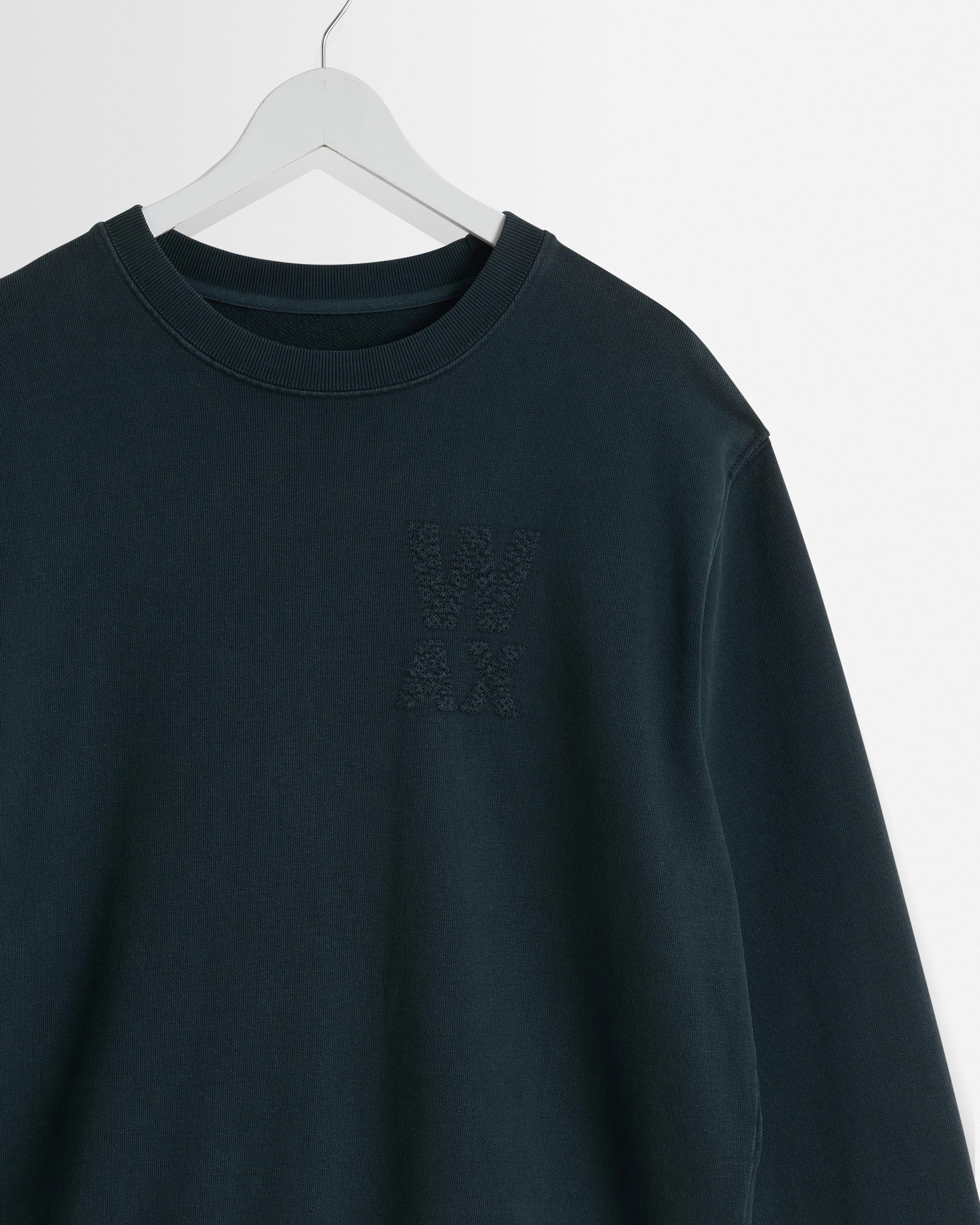 Sidney - Washed Black Embroidered Brushed Cotton Sweatshirt - Image 7