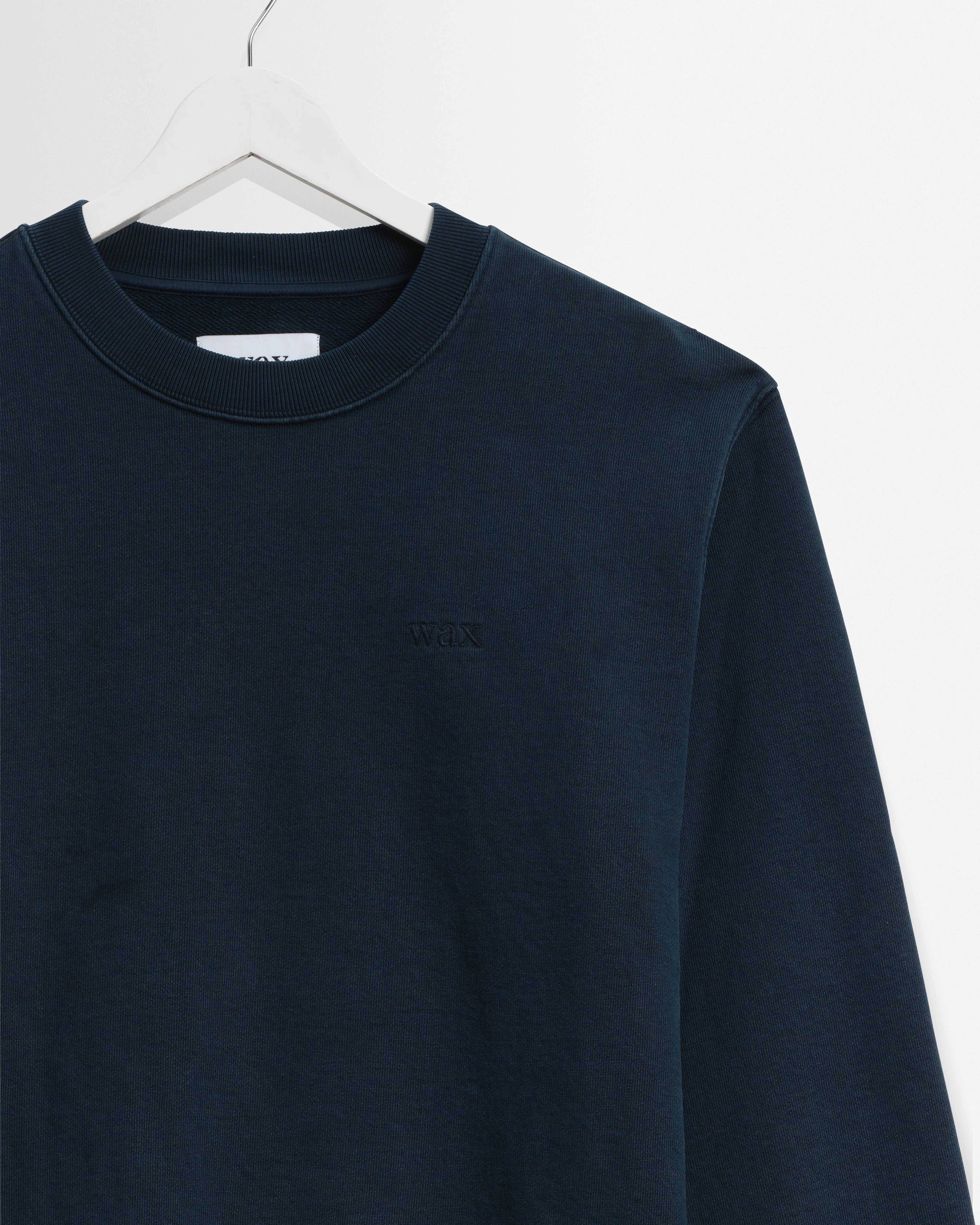 Sidney - Washed Navy Brushed Cotton Sweatshirt - Image 7