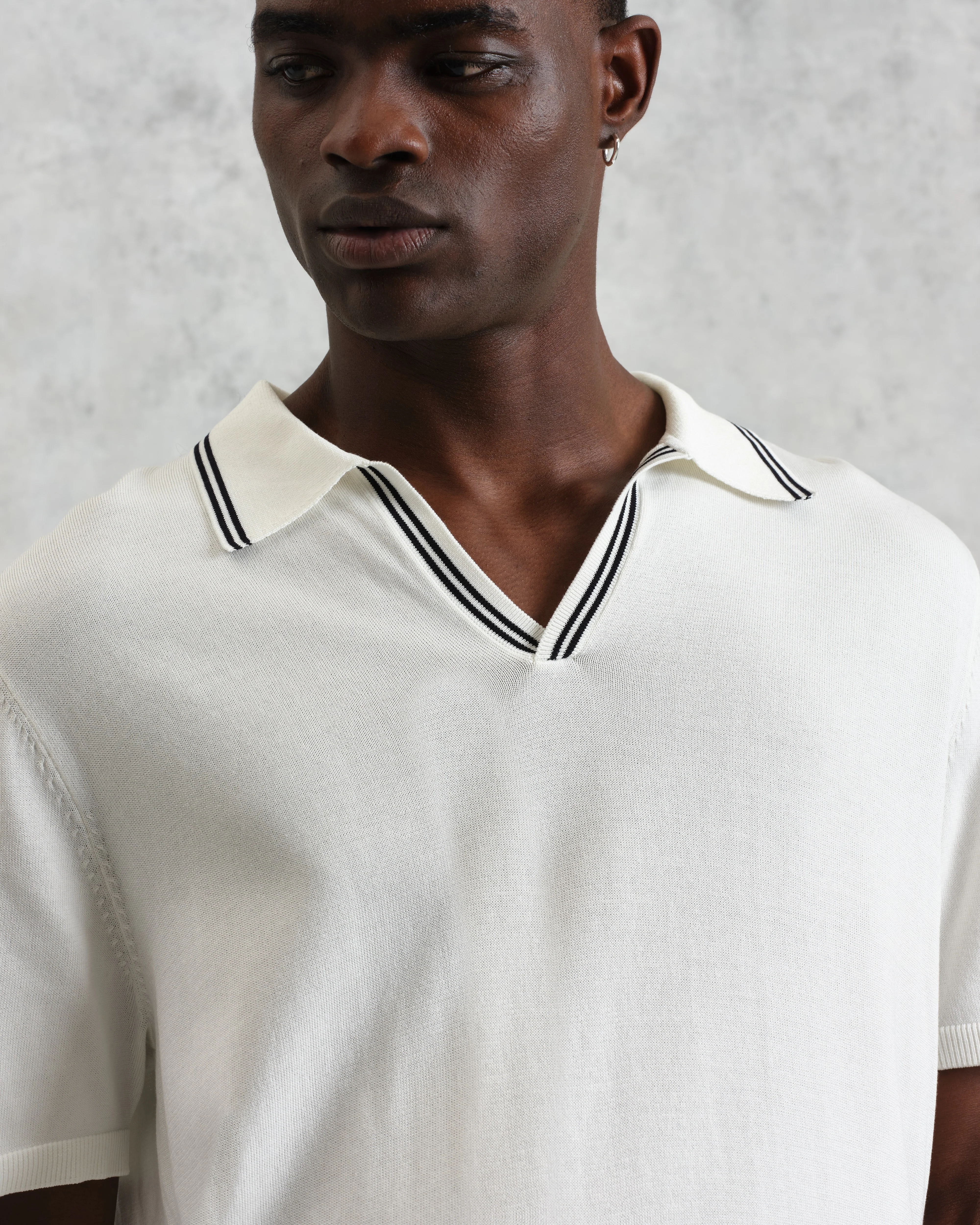 Siena - Ecru Fine Gauge Cotton Polo - Image 4