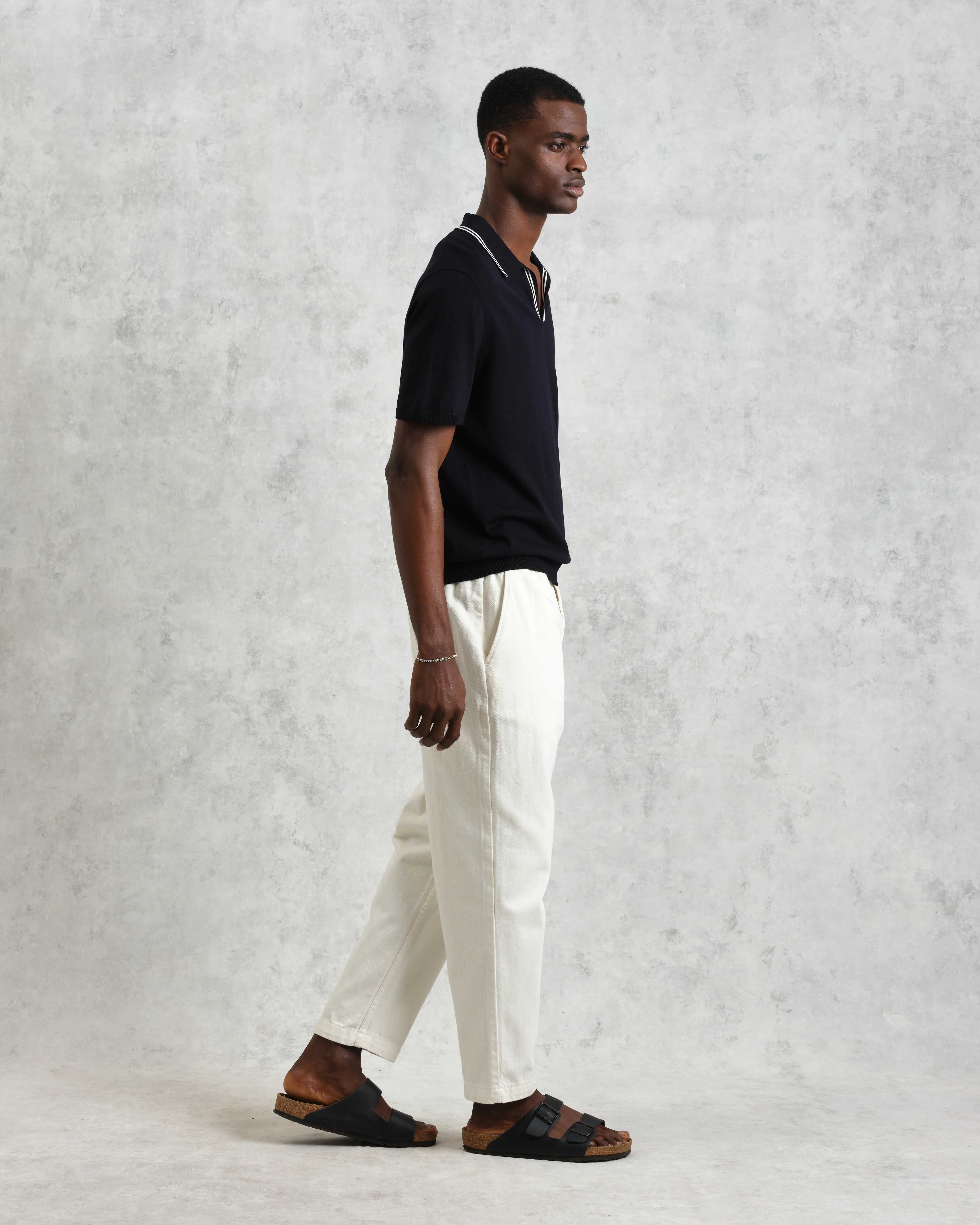 Siena - Navy Fine Gauge Cotton Polo - Image 5