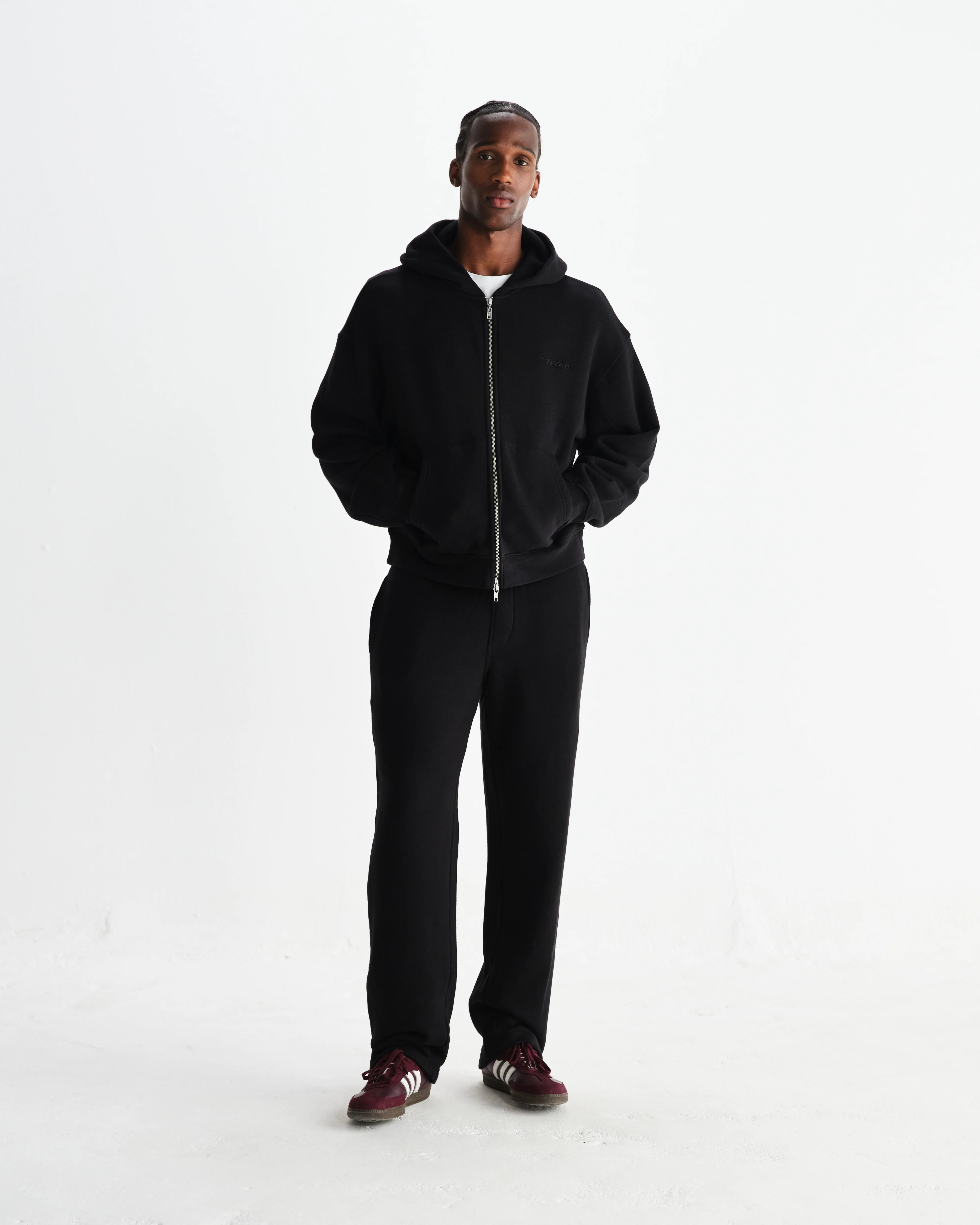 Ska - Black Embroidered Logo Loopback Cotton Joggers - Image 2