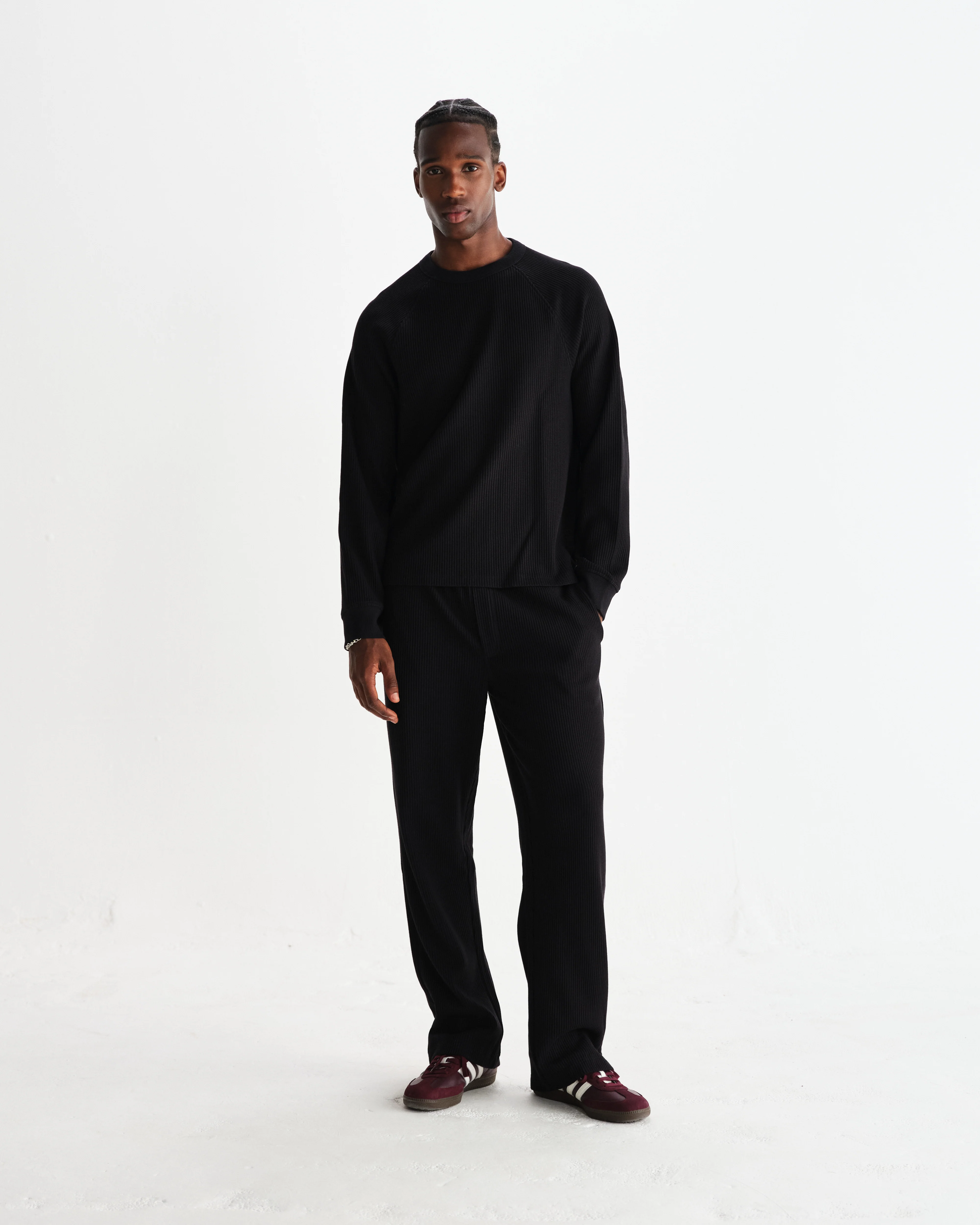 Ska - Black Structured Waffle Joggers - Image 2