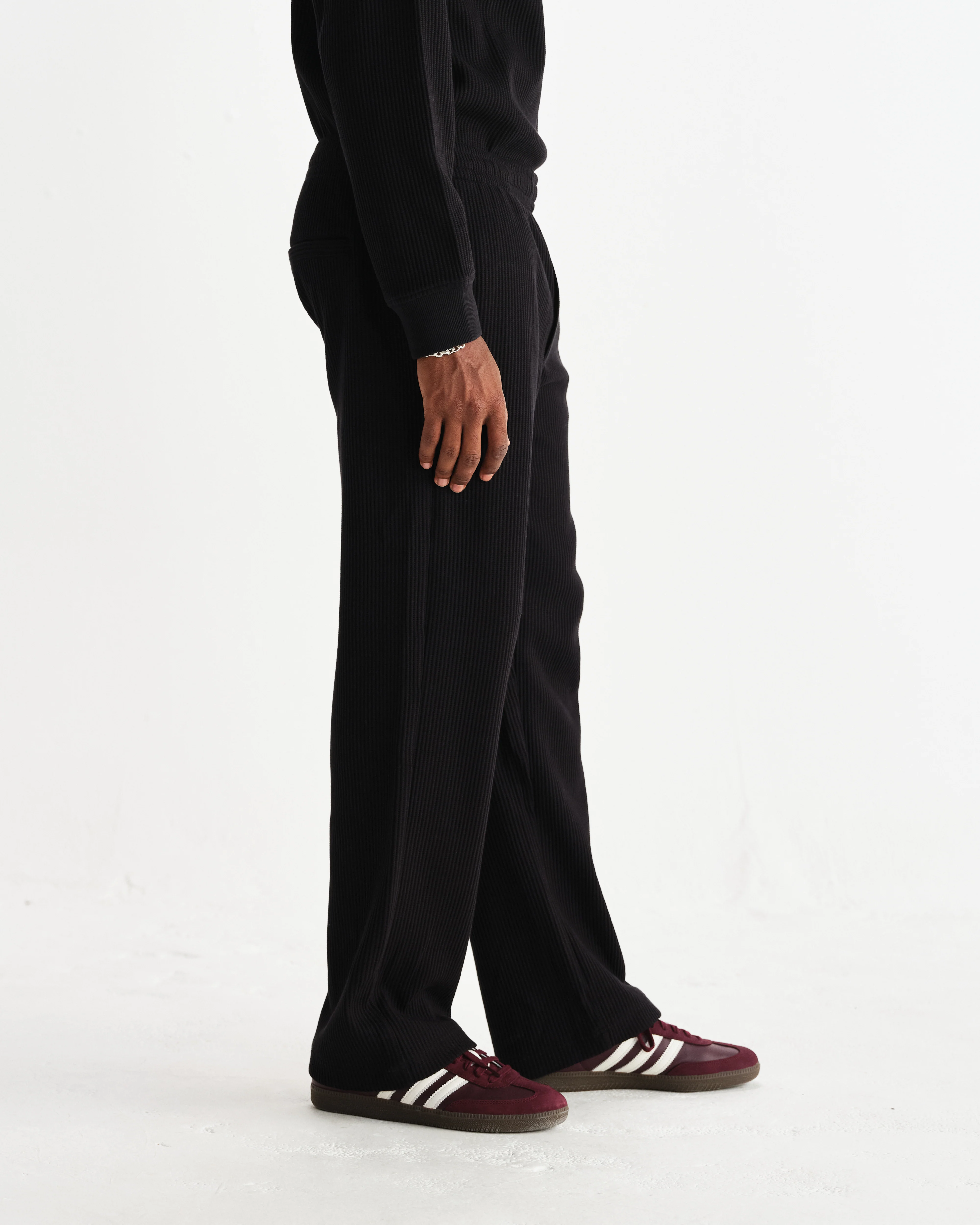 Ska - Black Structured Waffle Joggers - Image 4