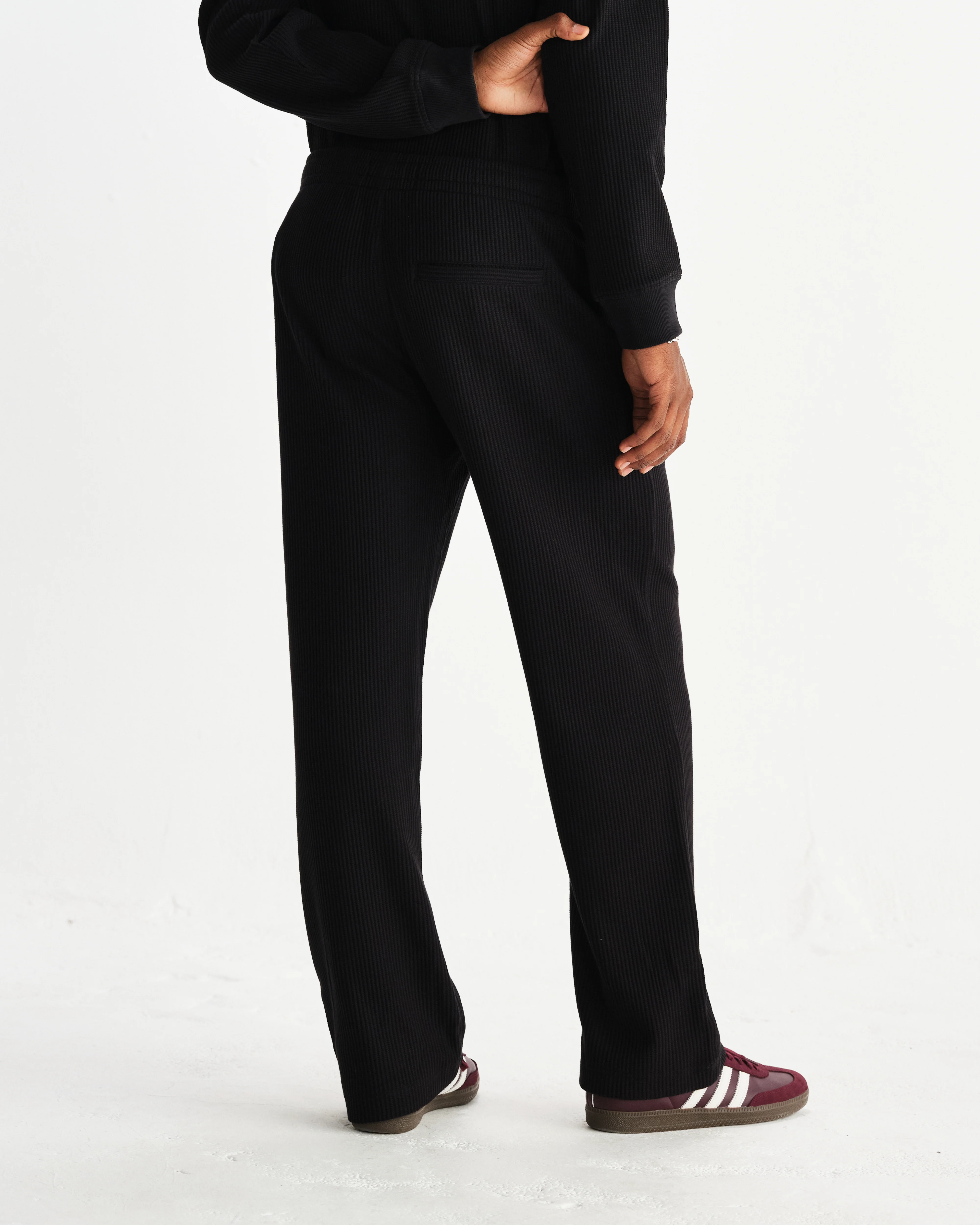 Ska - Black Structured Waffle Joggers - Image 5