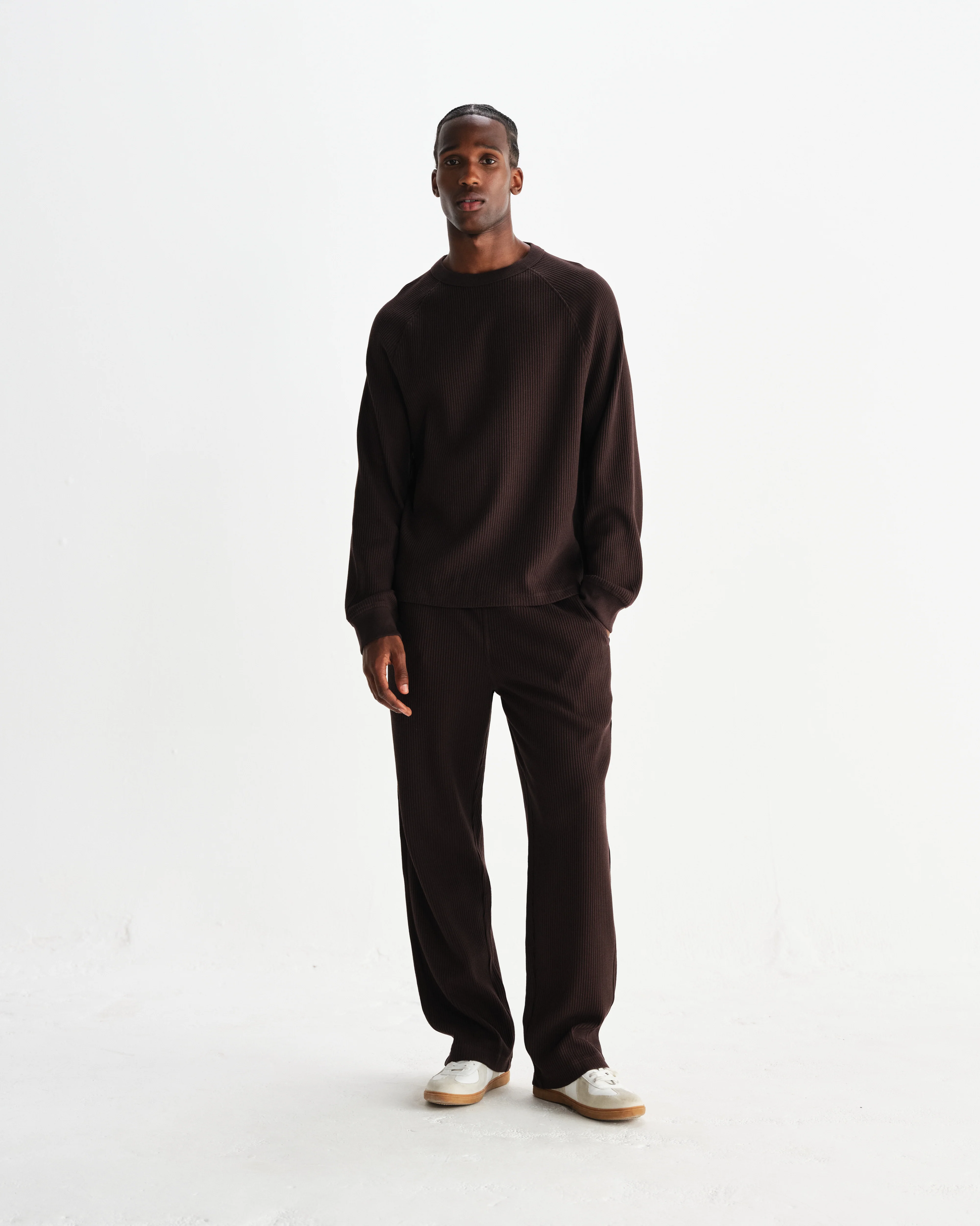 Ska - Dark Brown Structured Waffle Joggers - Image 2