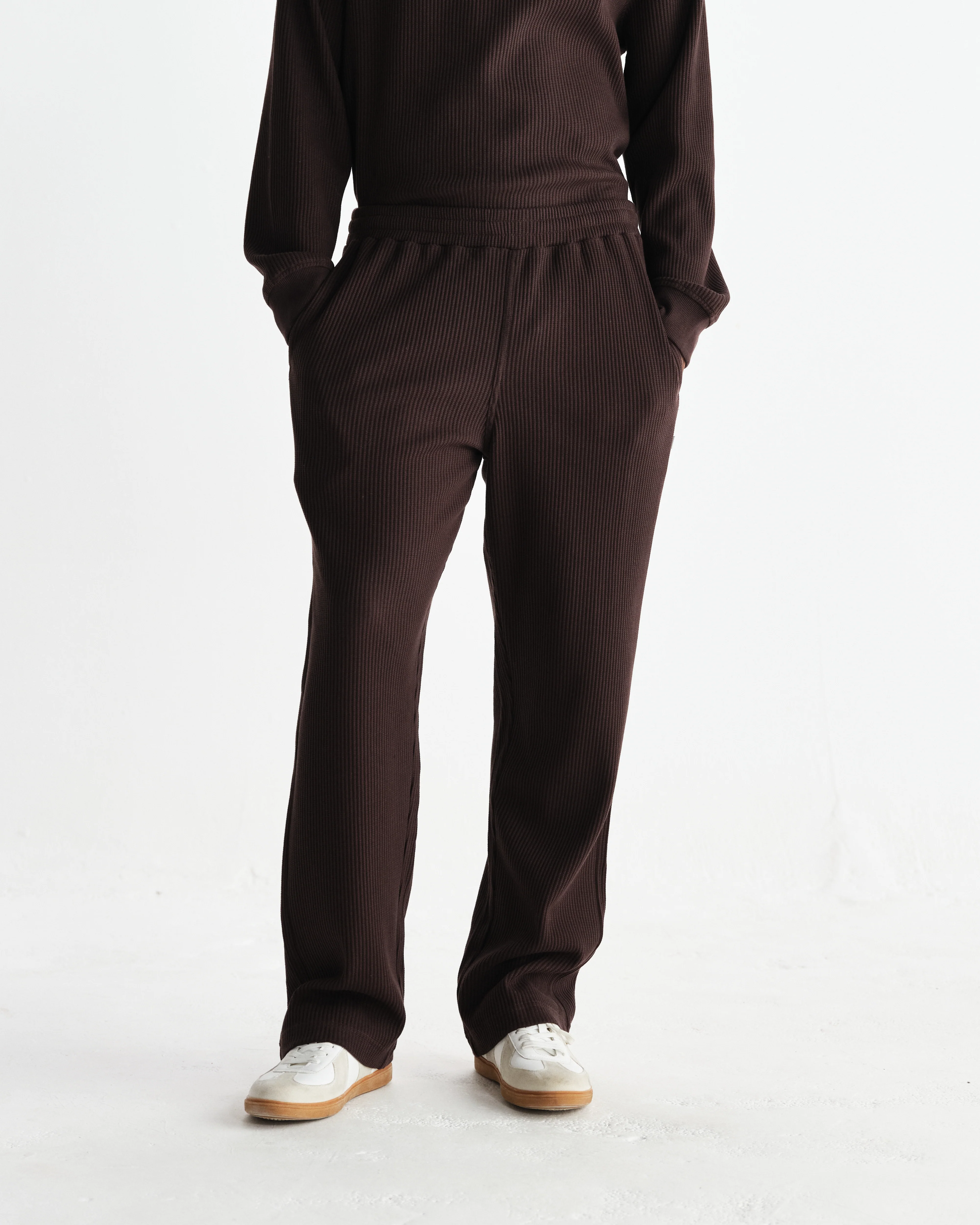 Ska - Dark Brown Structured Waffle Joggers - Image 3