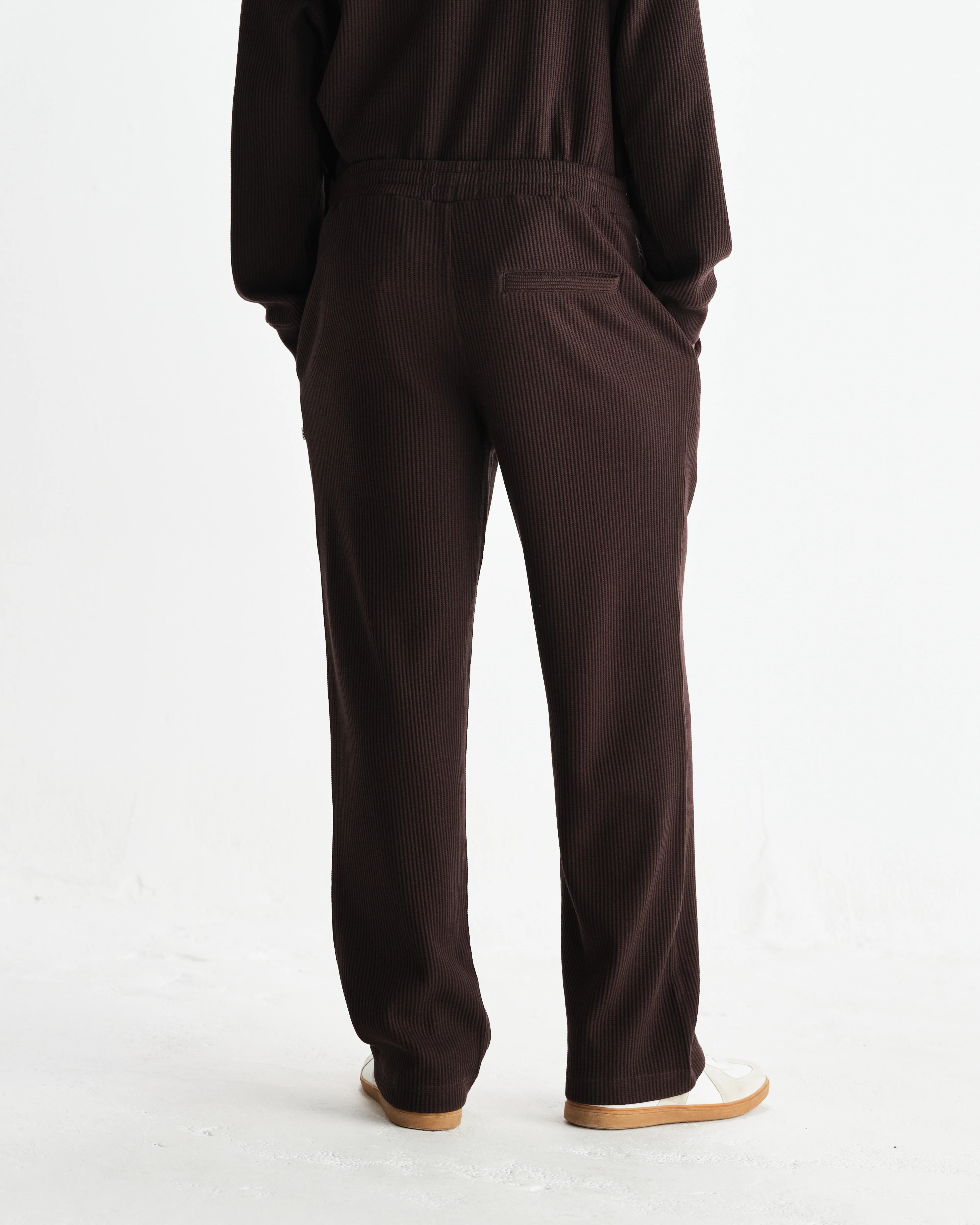 Ska - Dark Brown Structured Waffle Joggers - Image 5