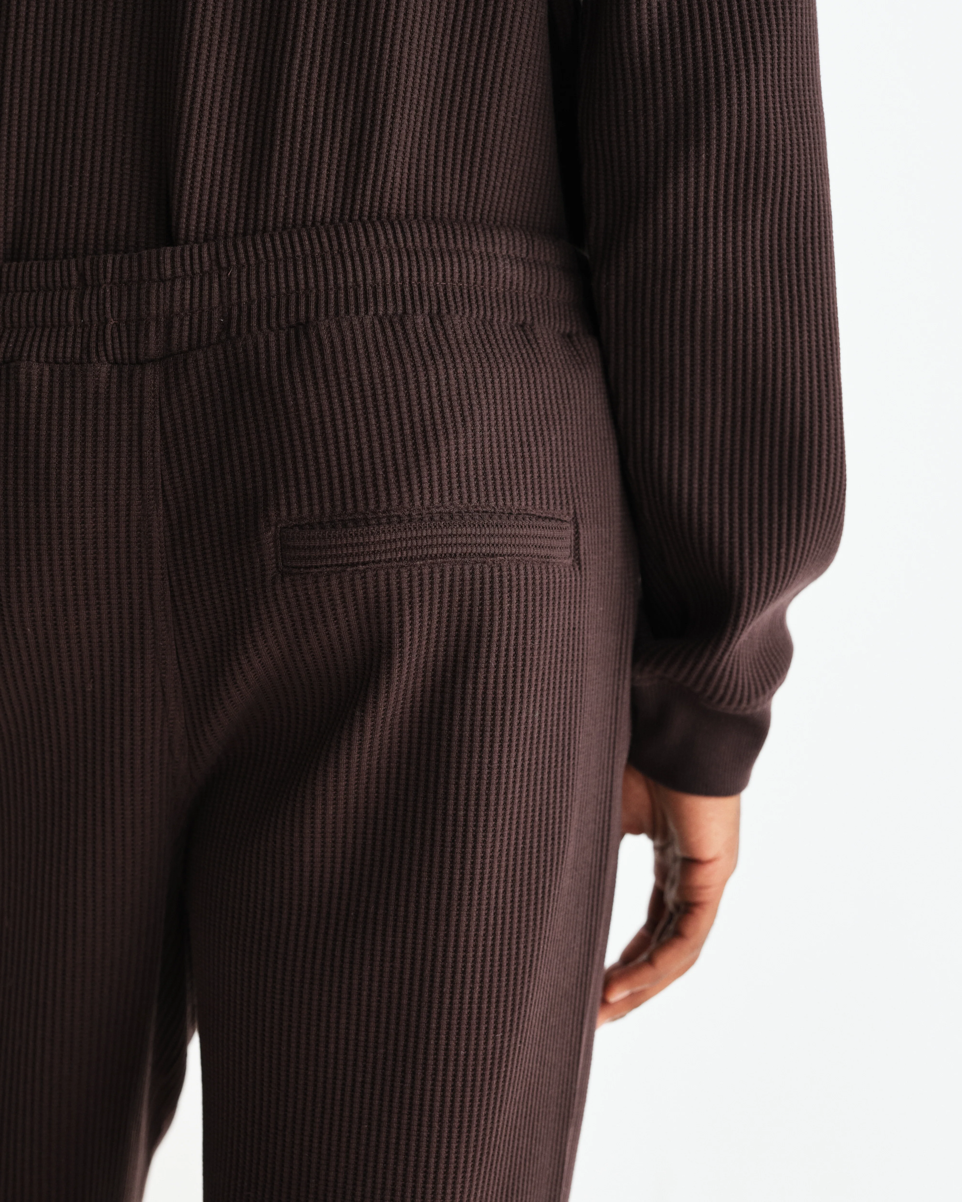 Ska - Dark Brown Structured Waffle Joggers - Image 6