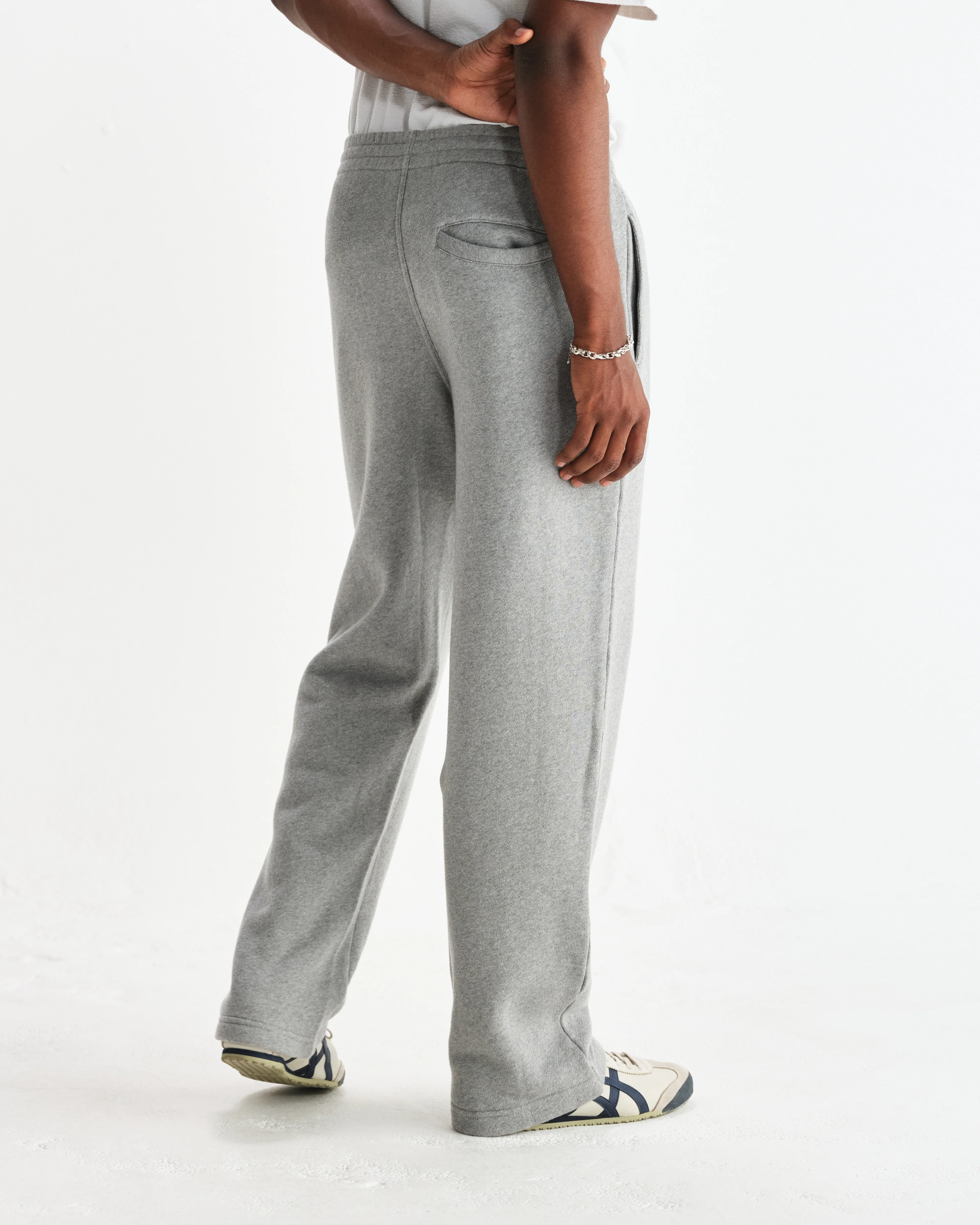 Ska - Grey Embroidered Logo Loopback Cotton Joggers - Image 5