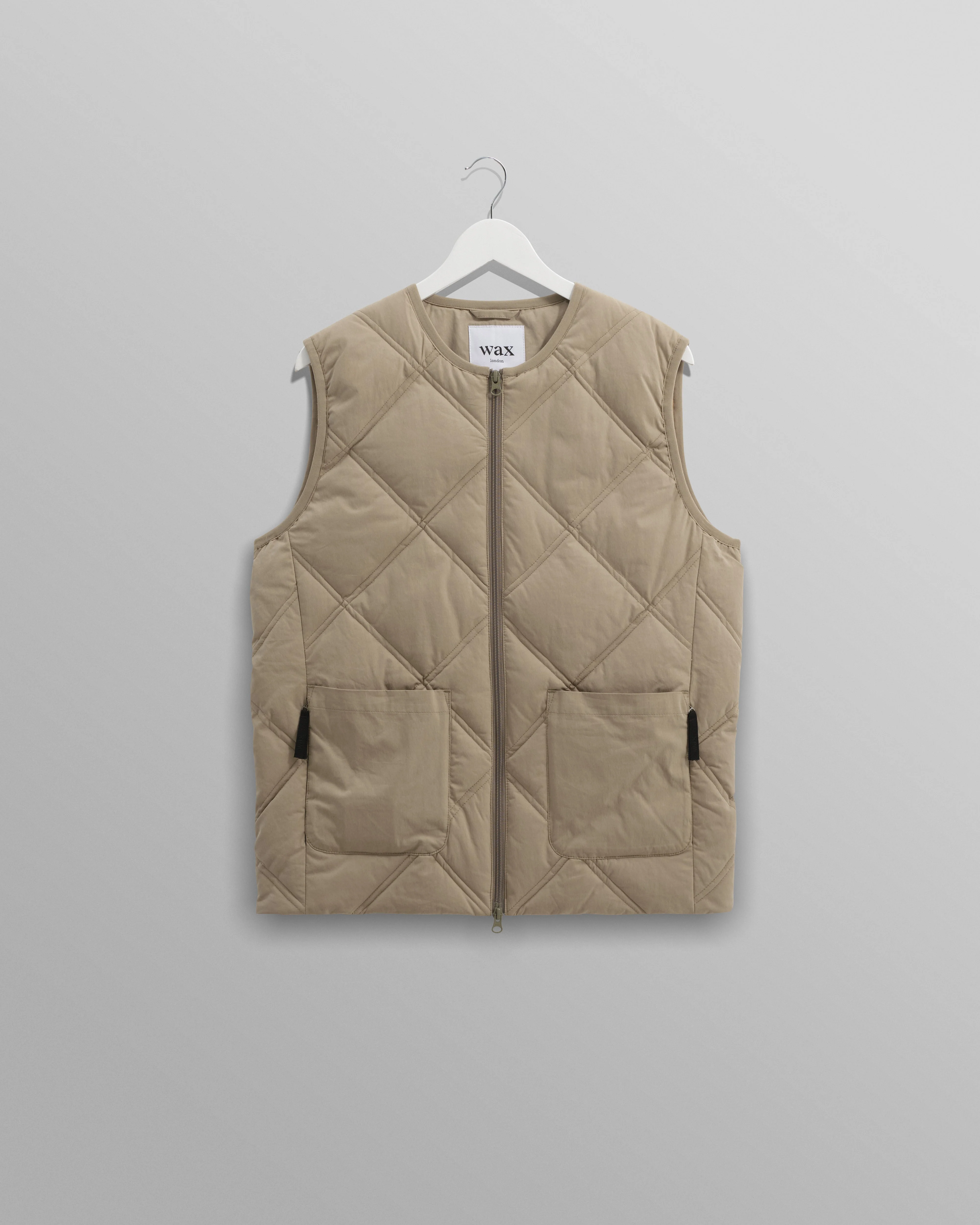 Skye - Khaki Quilted Nylon Gilet