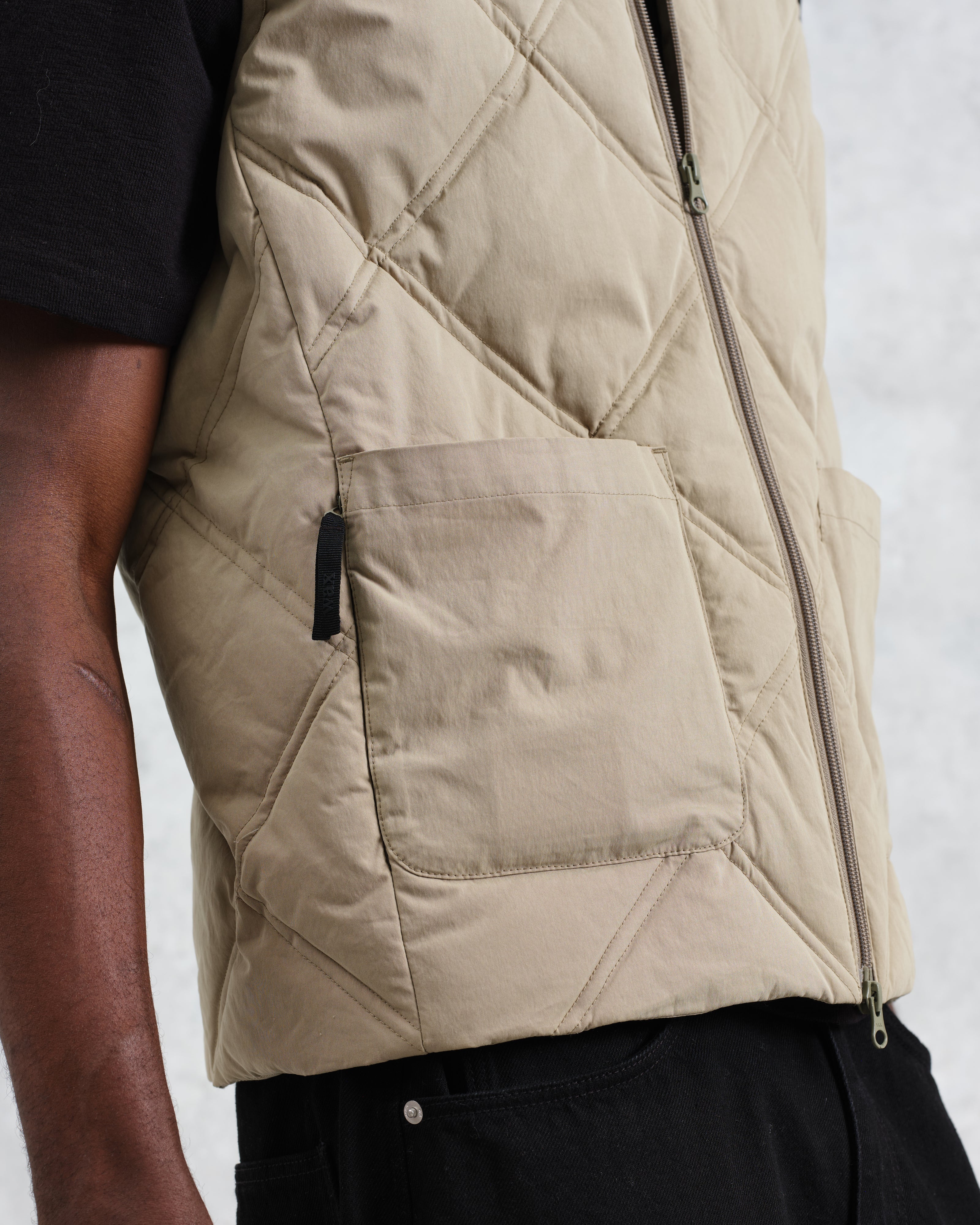 Skye - Khaki Quilted Nylon Gilet - Image 3