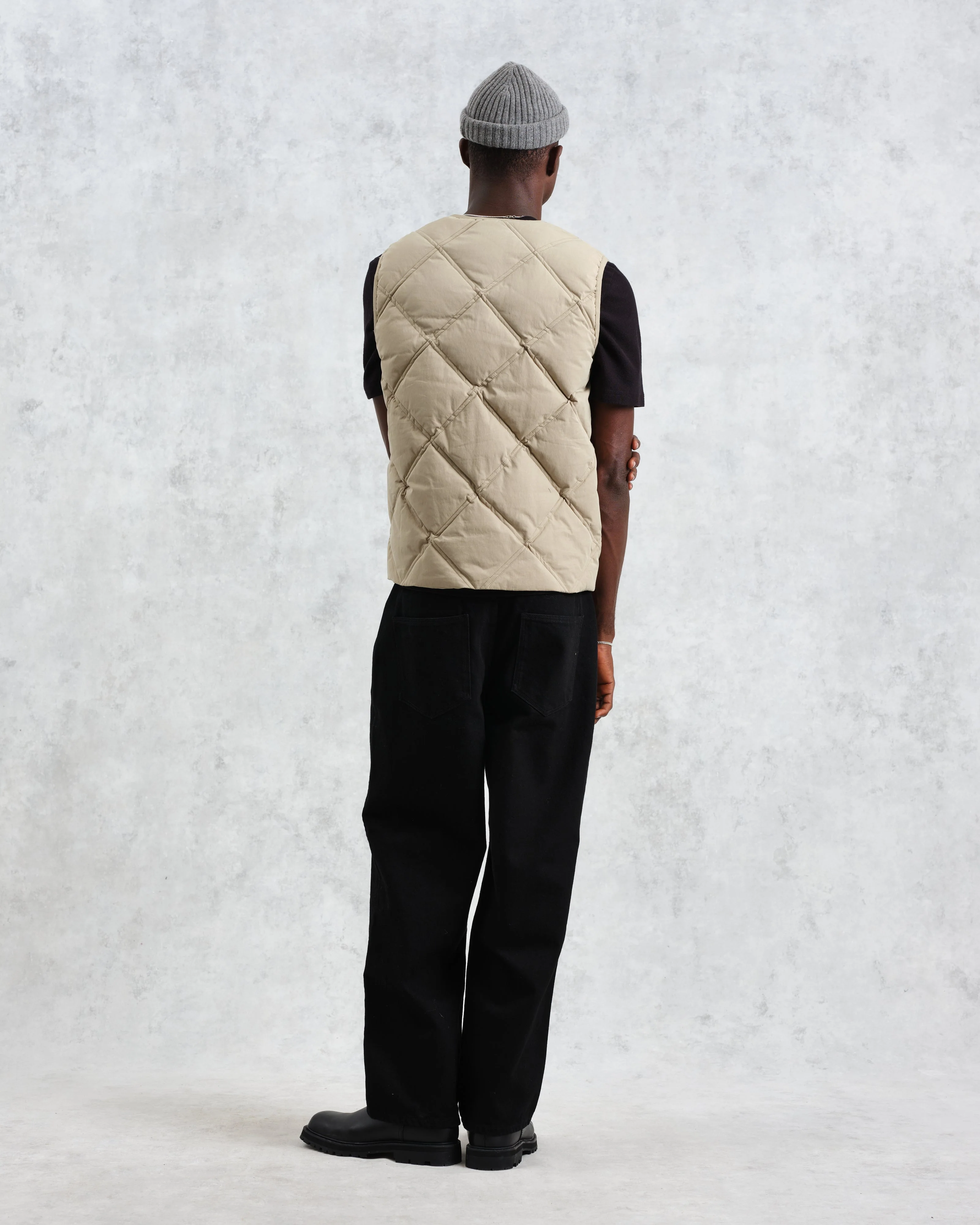 Skye - Khaki Quilted Nylon Gilet - Image 6