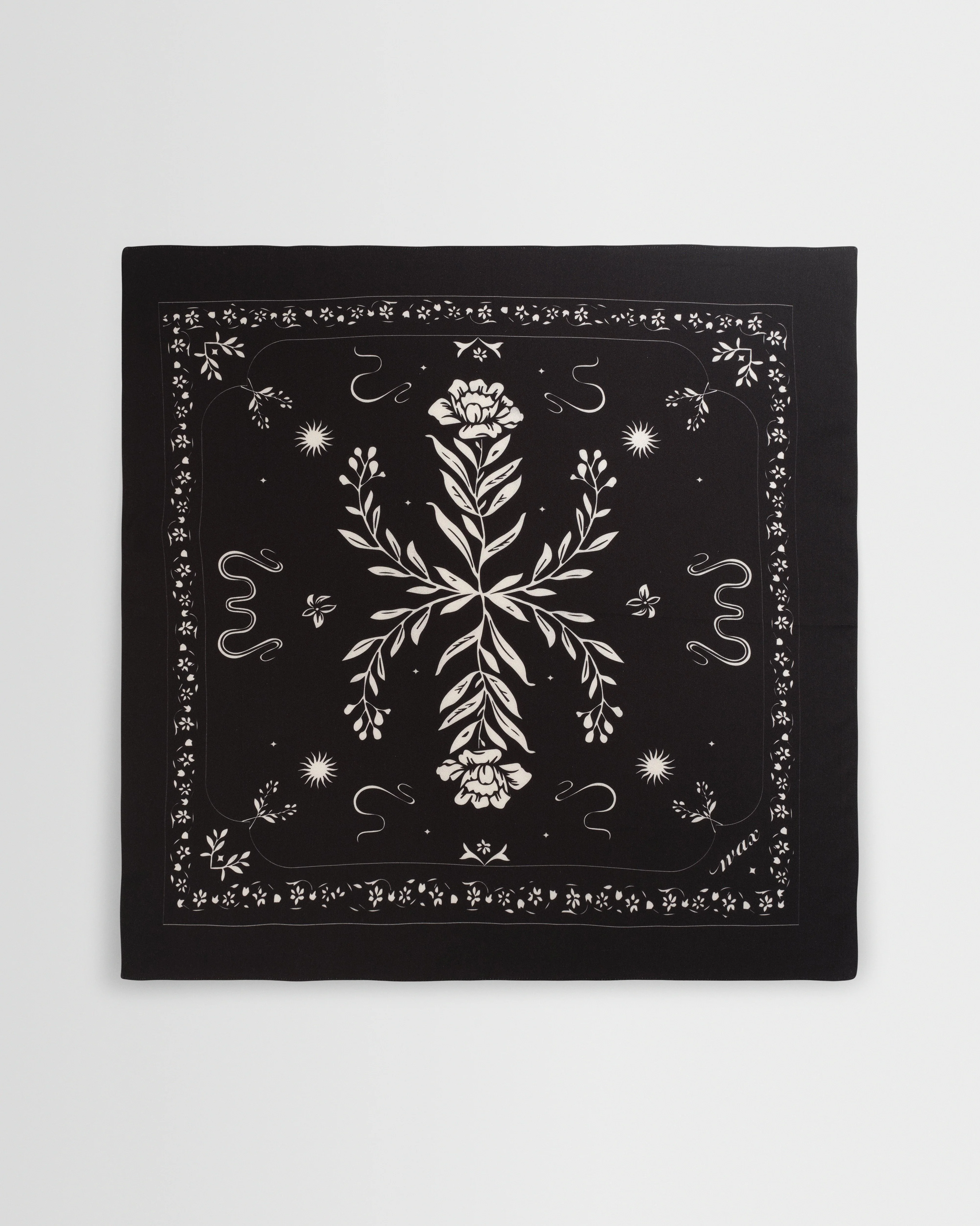 Sloane - Black Floral Neck Scarf