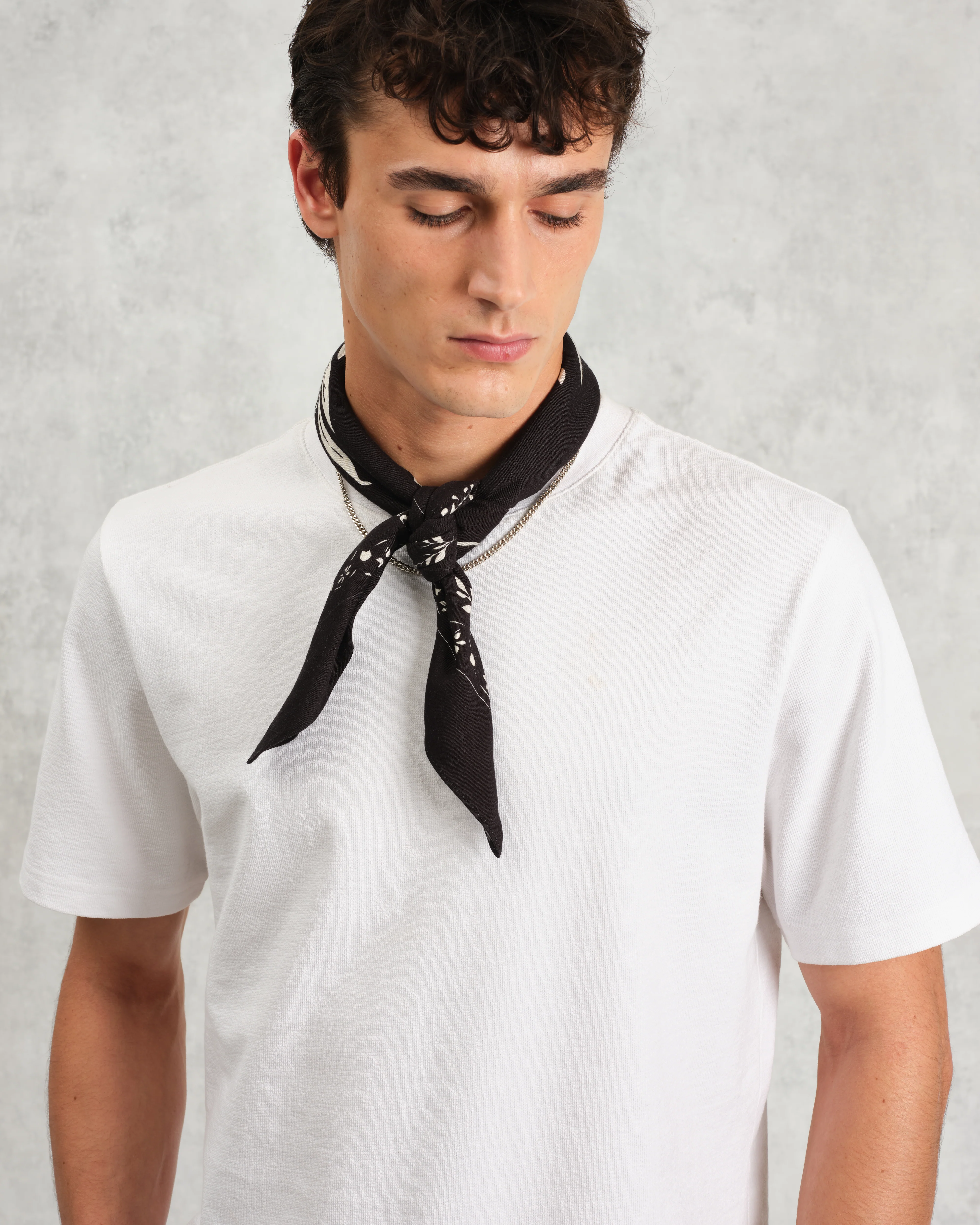 Sloane - Black Floral Neck Scarf - Image 2