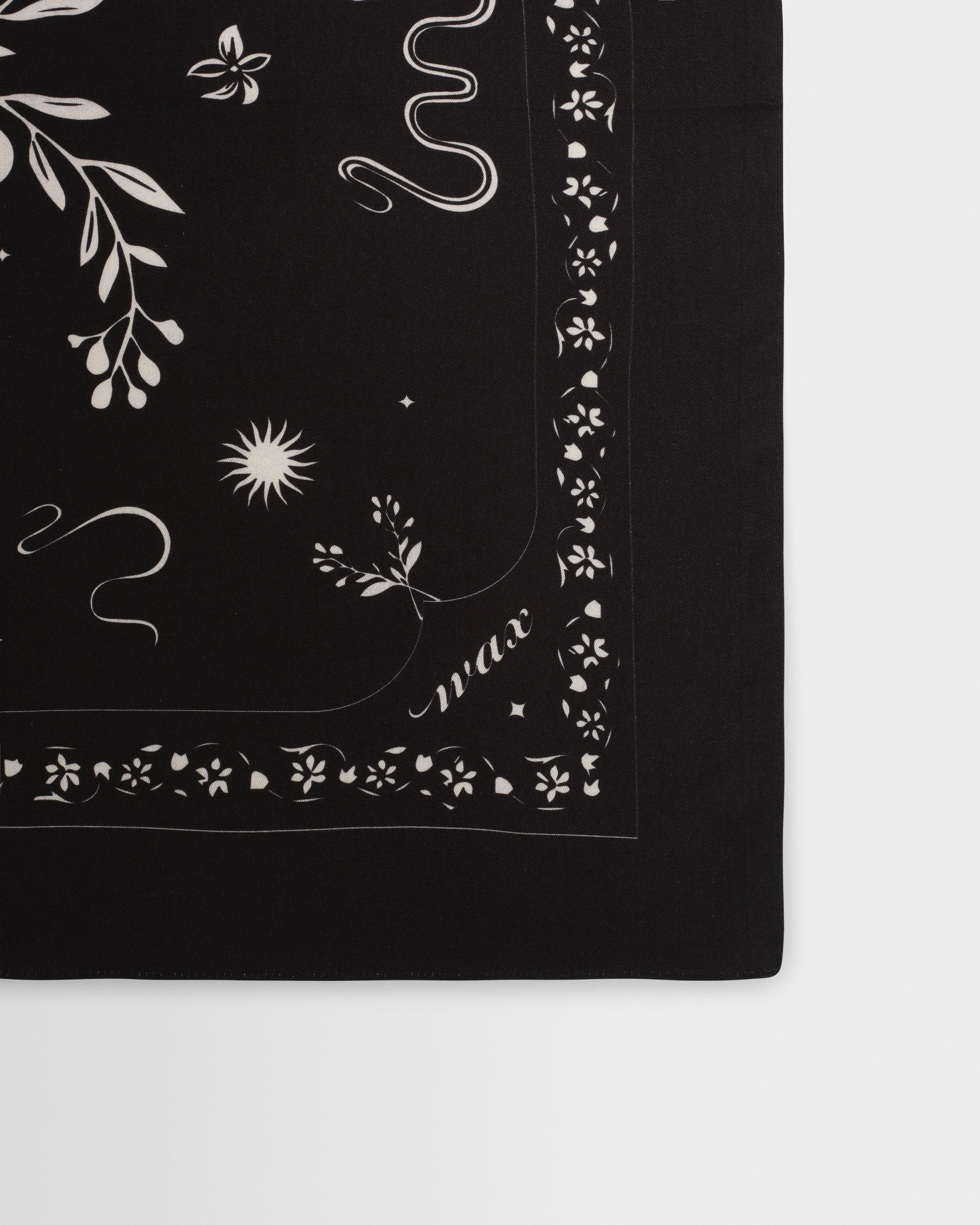 Sloane - Black Floral Neck Scarf - Image 4