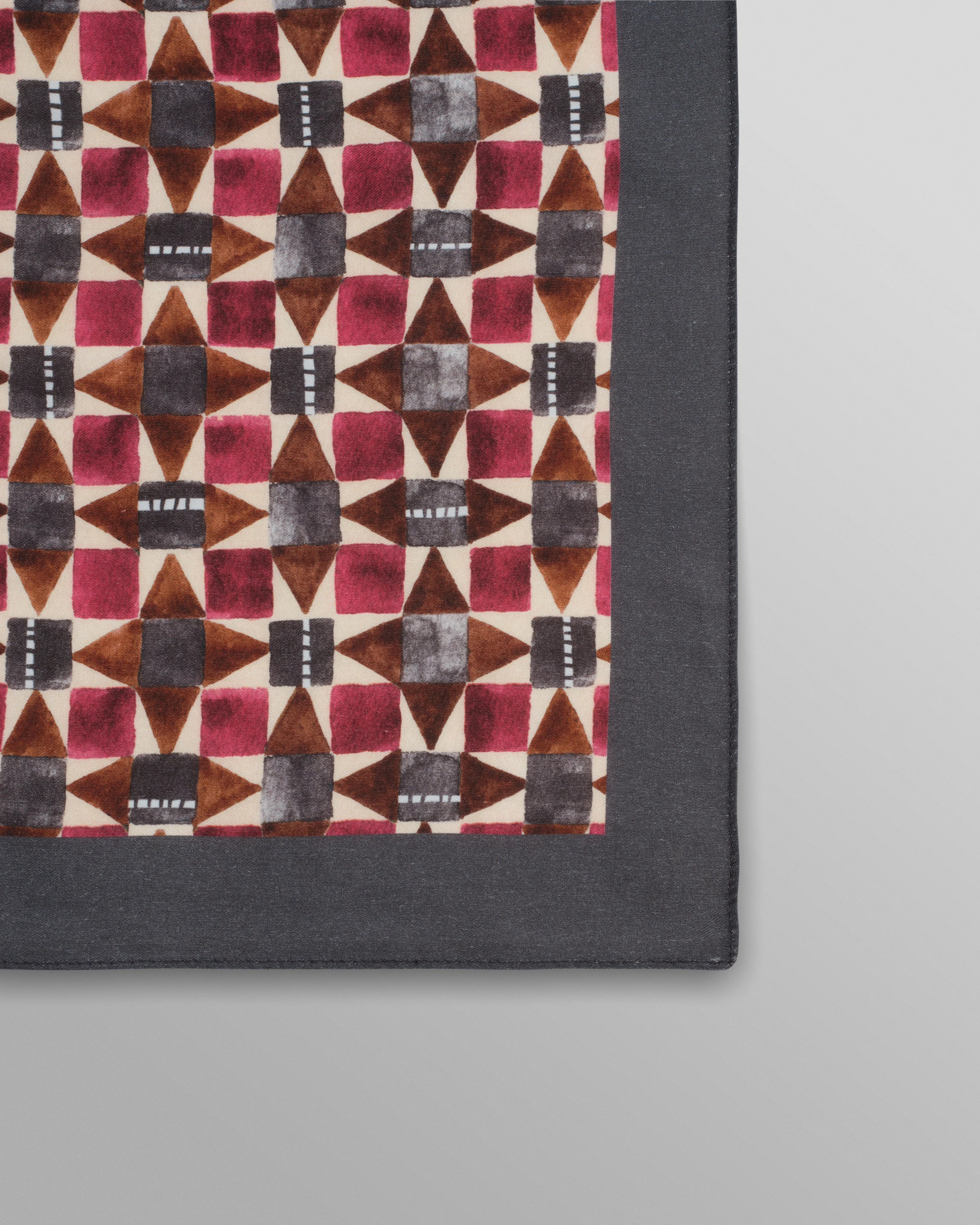 Sloane - Burgundy Painted Geometric Neck Scarf - Image 3