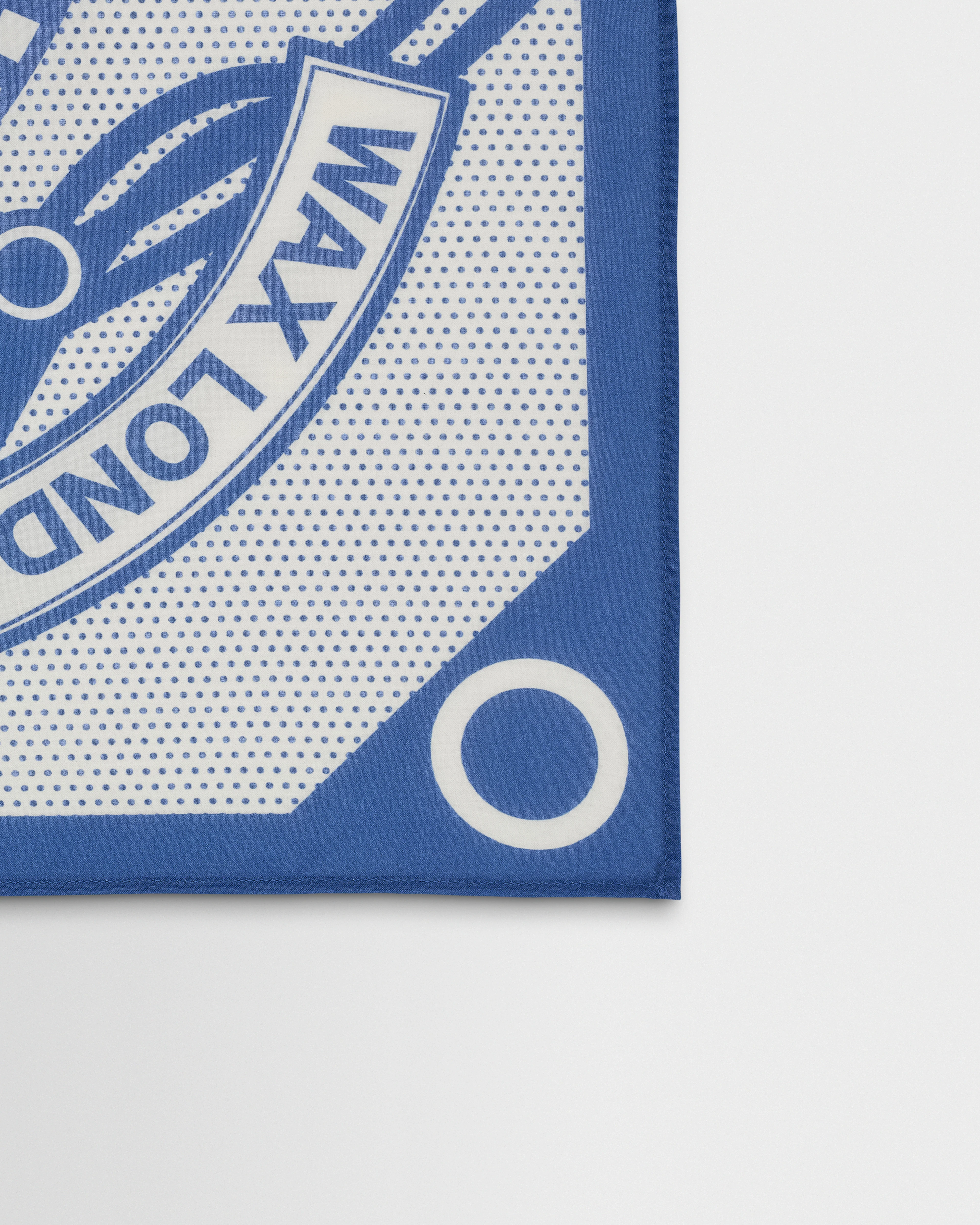 Sloane - Ecru And Blue Wax Bandana Neck Scarf - Image 4