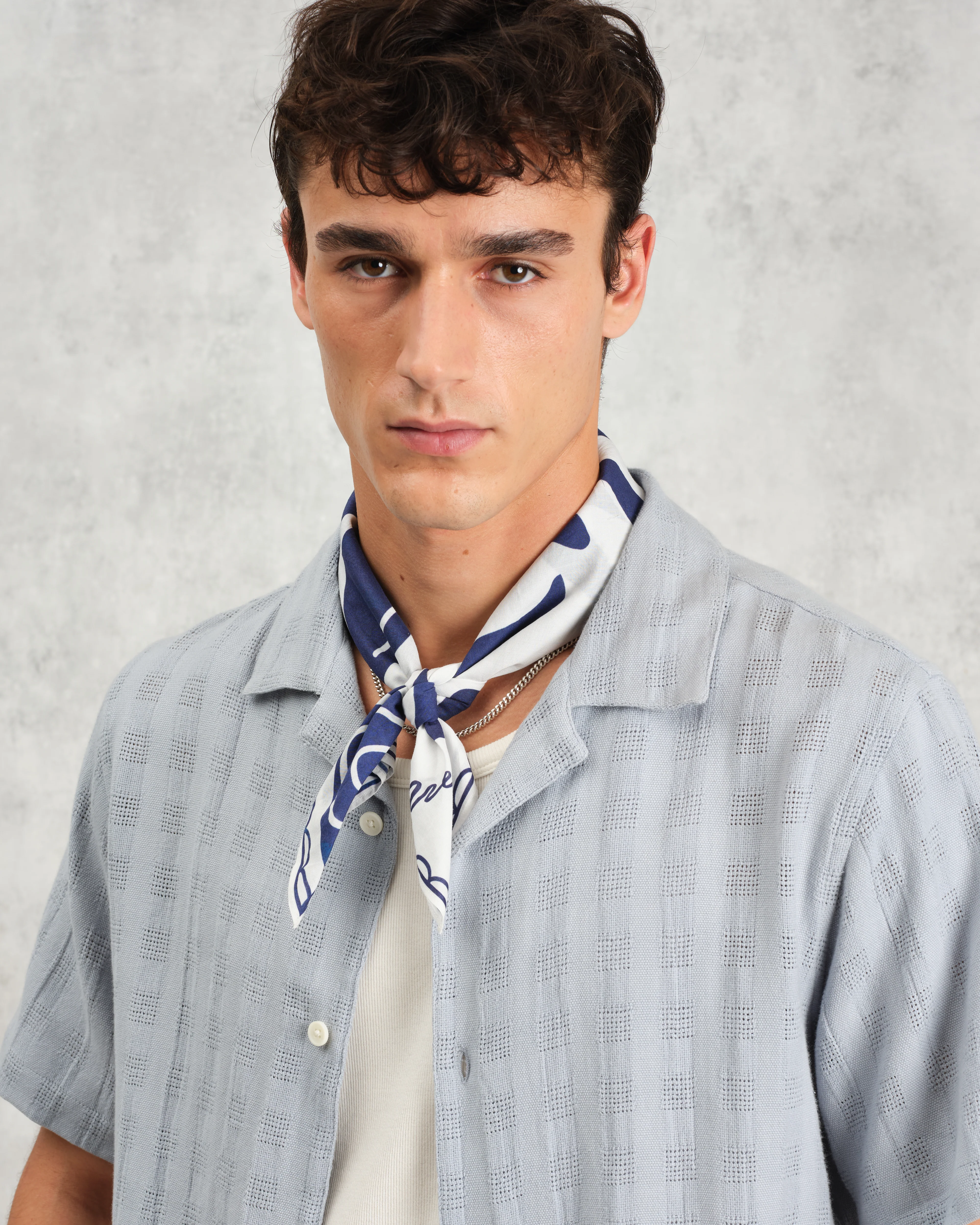 Sloane - Navy And Ecru Scenic Neck Scarf - Image 2