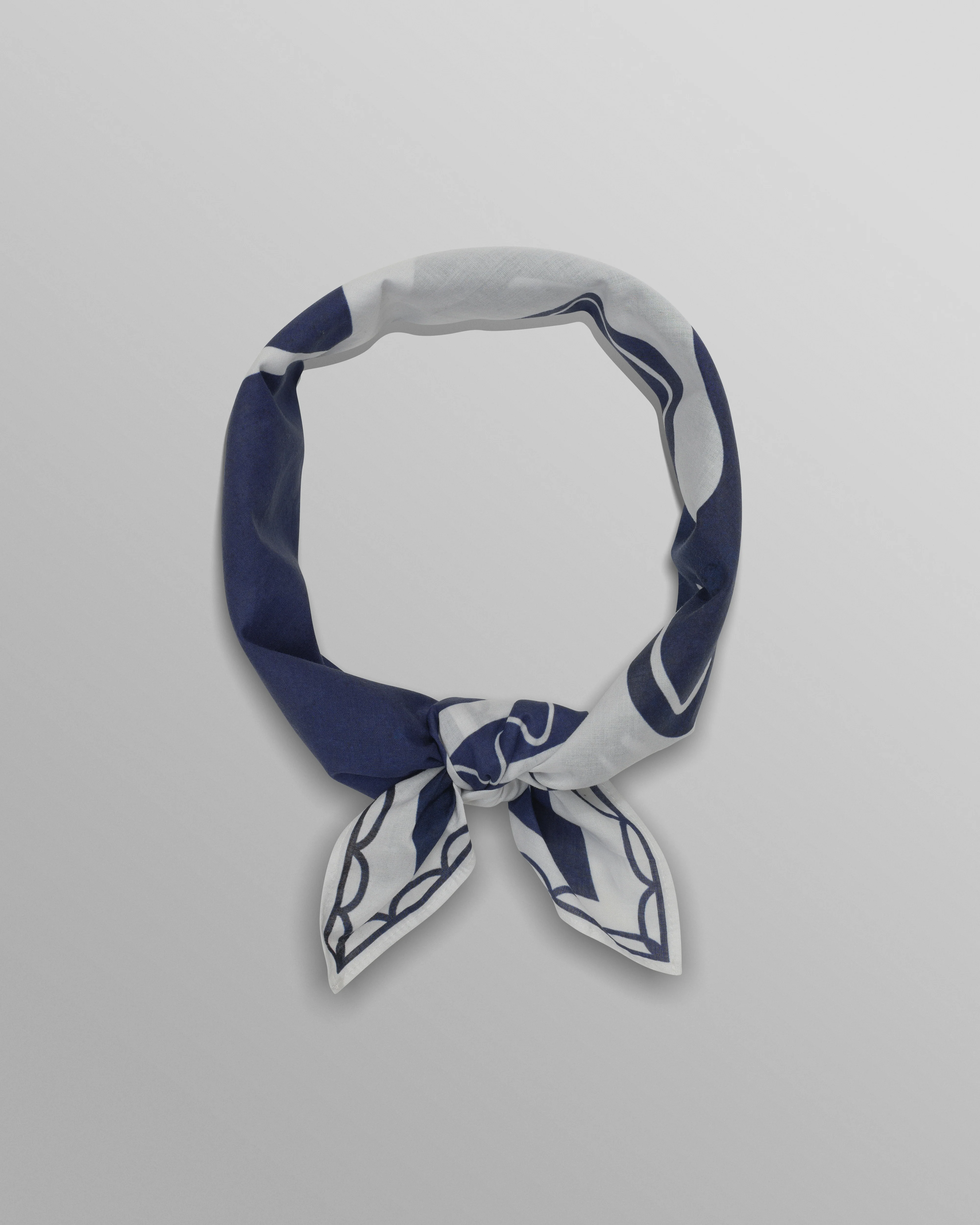 Sloane - Navy And Ecru Scenic Neck Scarf - Image 4