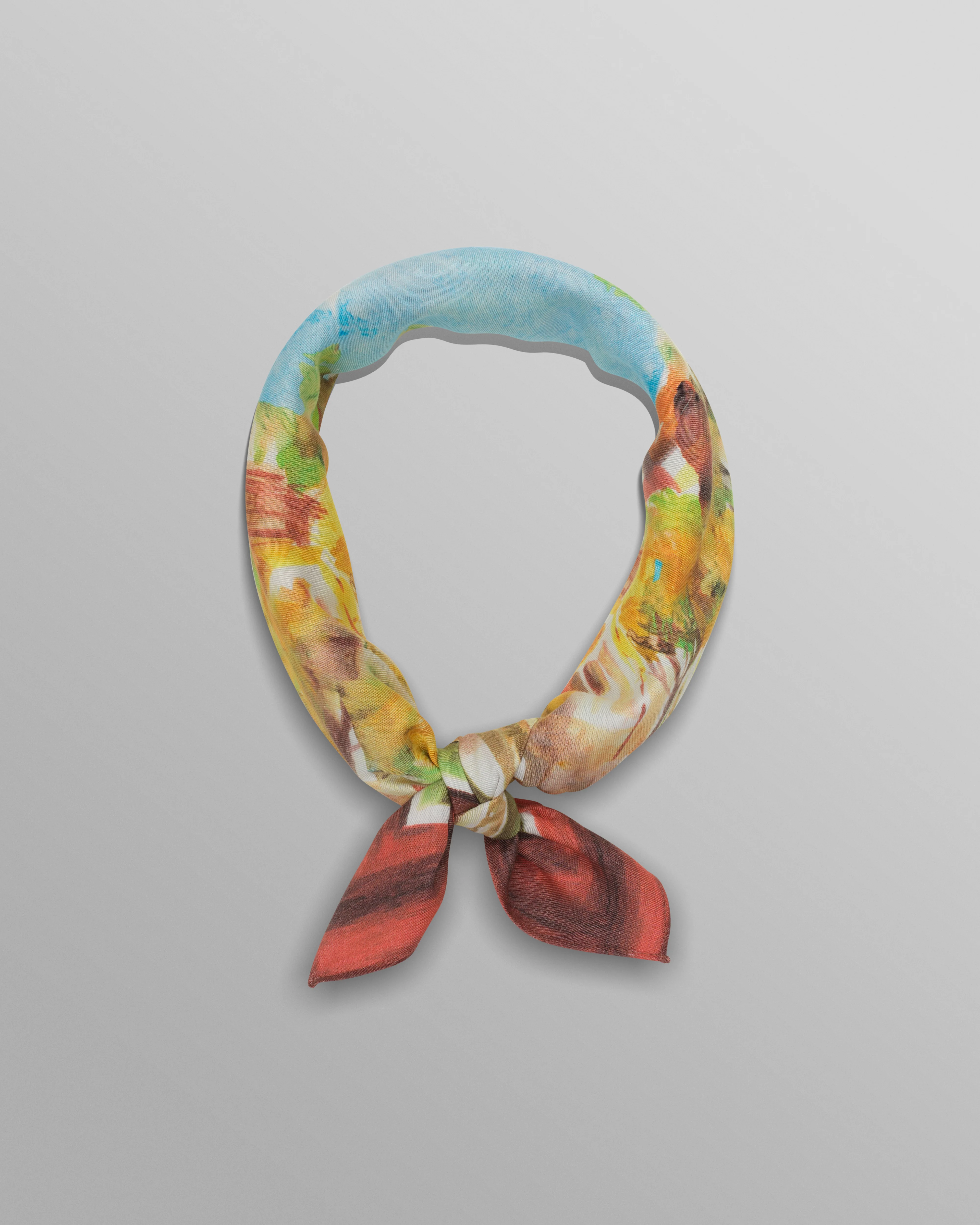 Sloane - Watercolour Abstract Painting Neck Scarf - Image 2