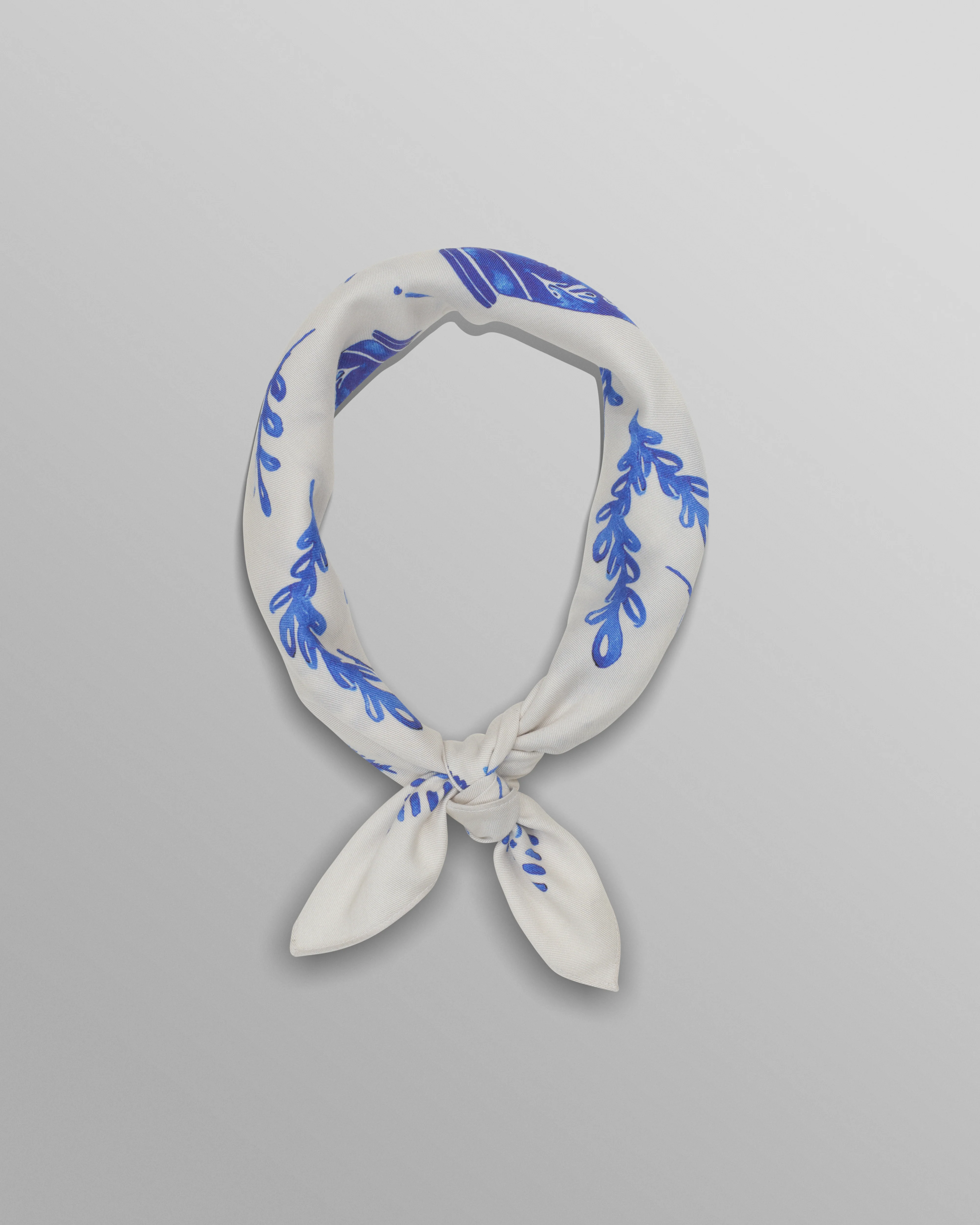Sloane - White And Blue Doodle Neck Scarf - Image 2
