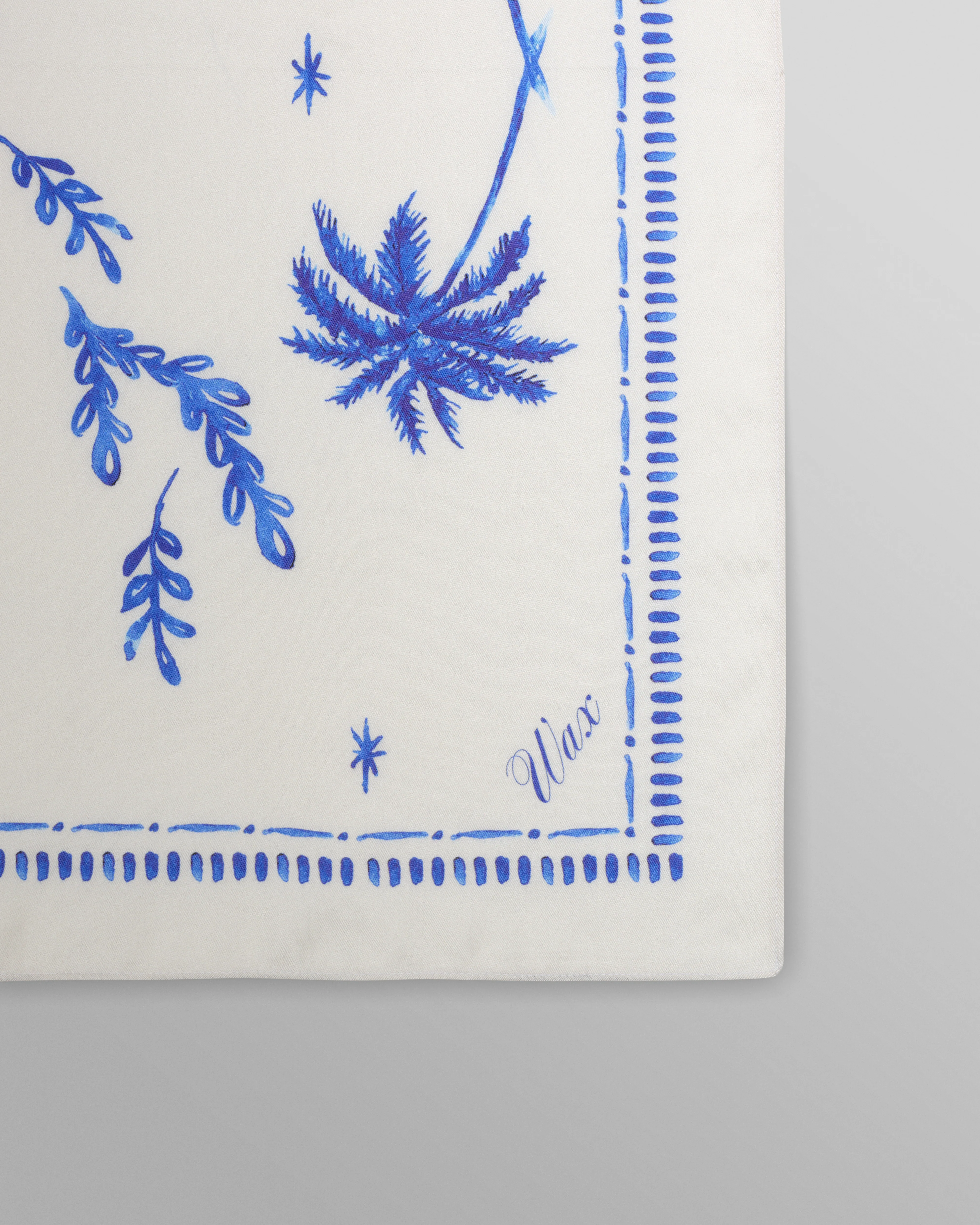 Sloane - White And Blue Doodle Neck Scarf - Image 3
