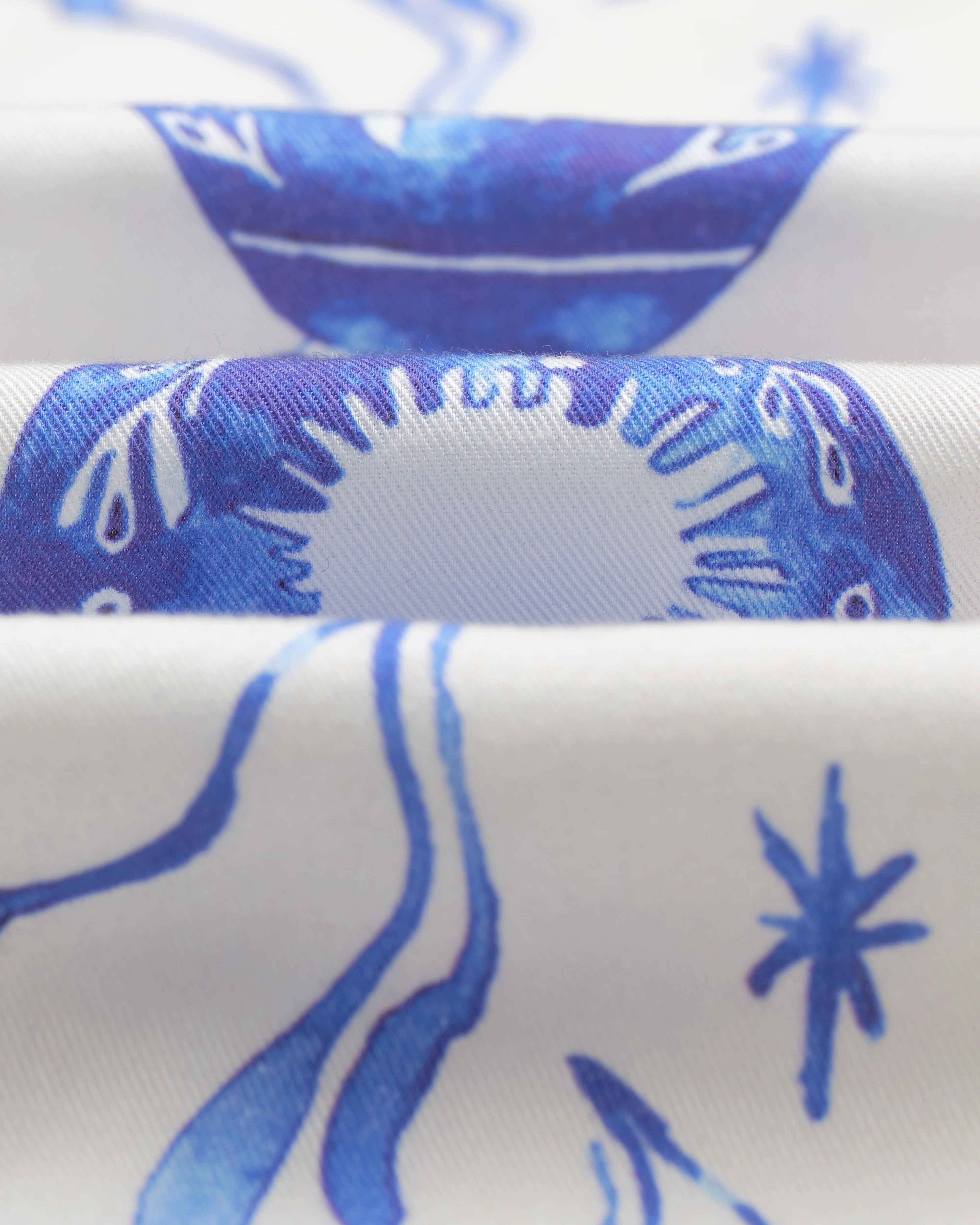 Sloane - White And Blue Doodle Neck Scarf - Image 4