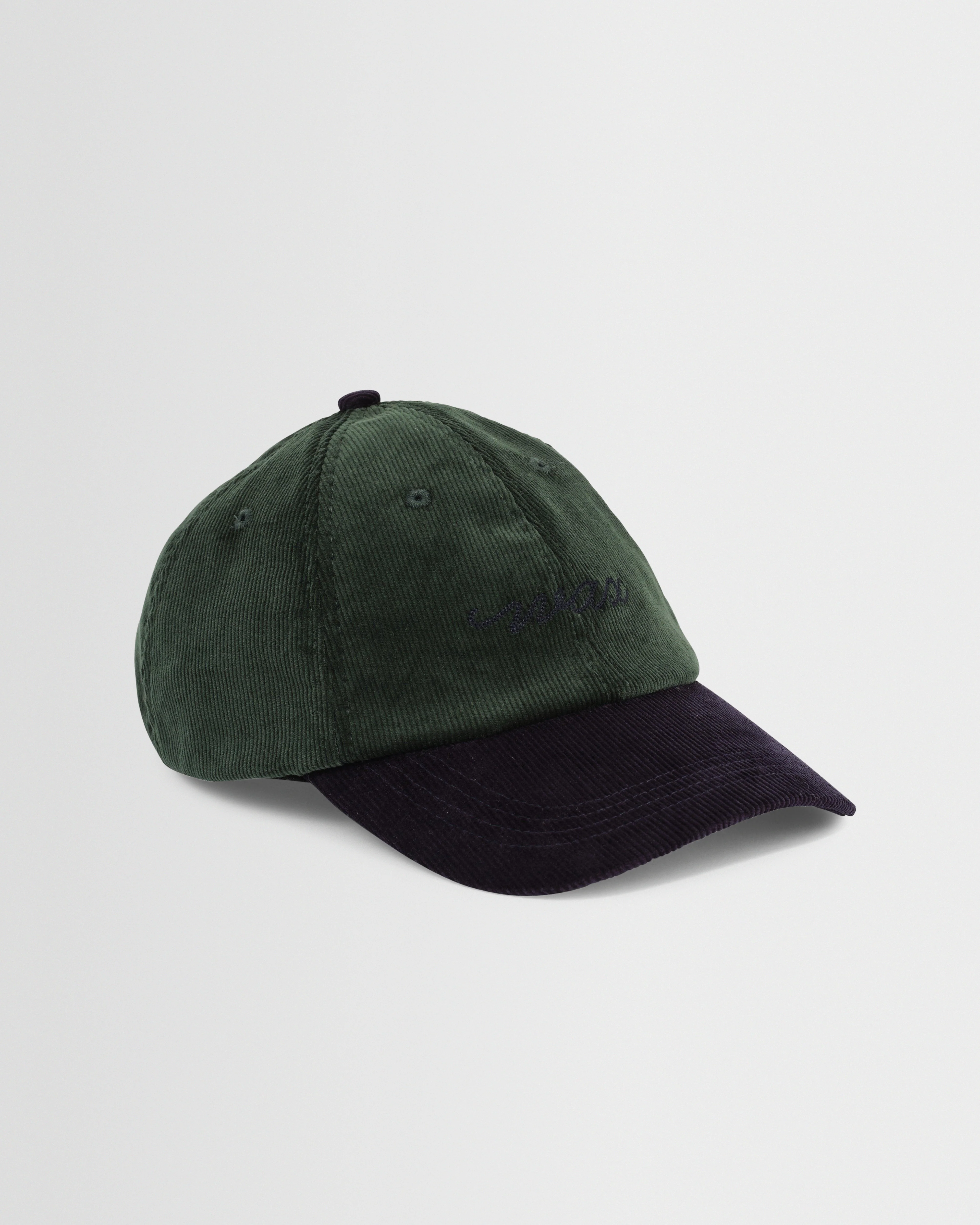 Spencer - Green And Navy Corduroy Sports Cap - Image 3