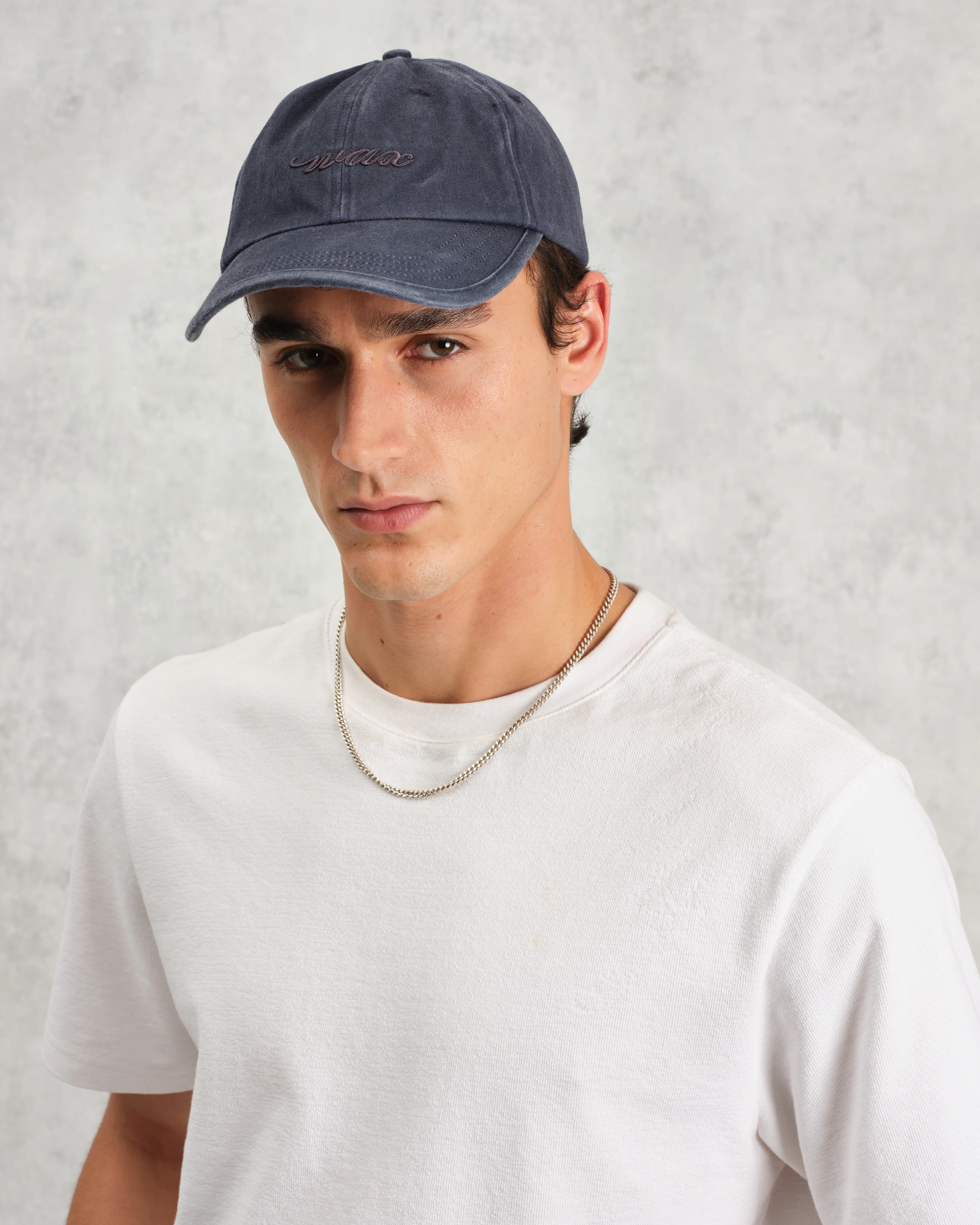 Spencer - Washed Navy Cotton Sports Cap - Image 2