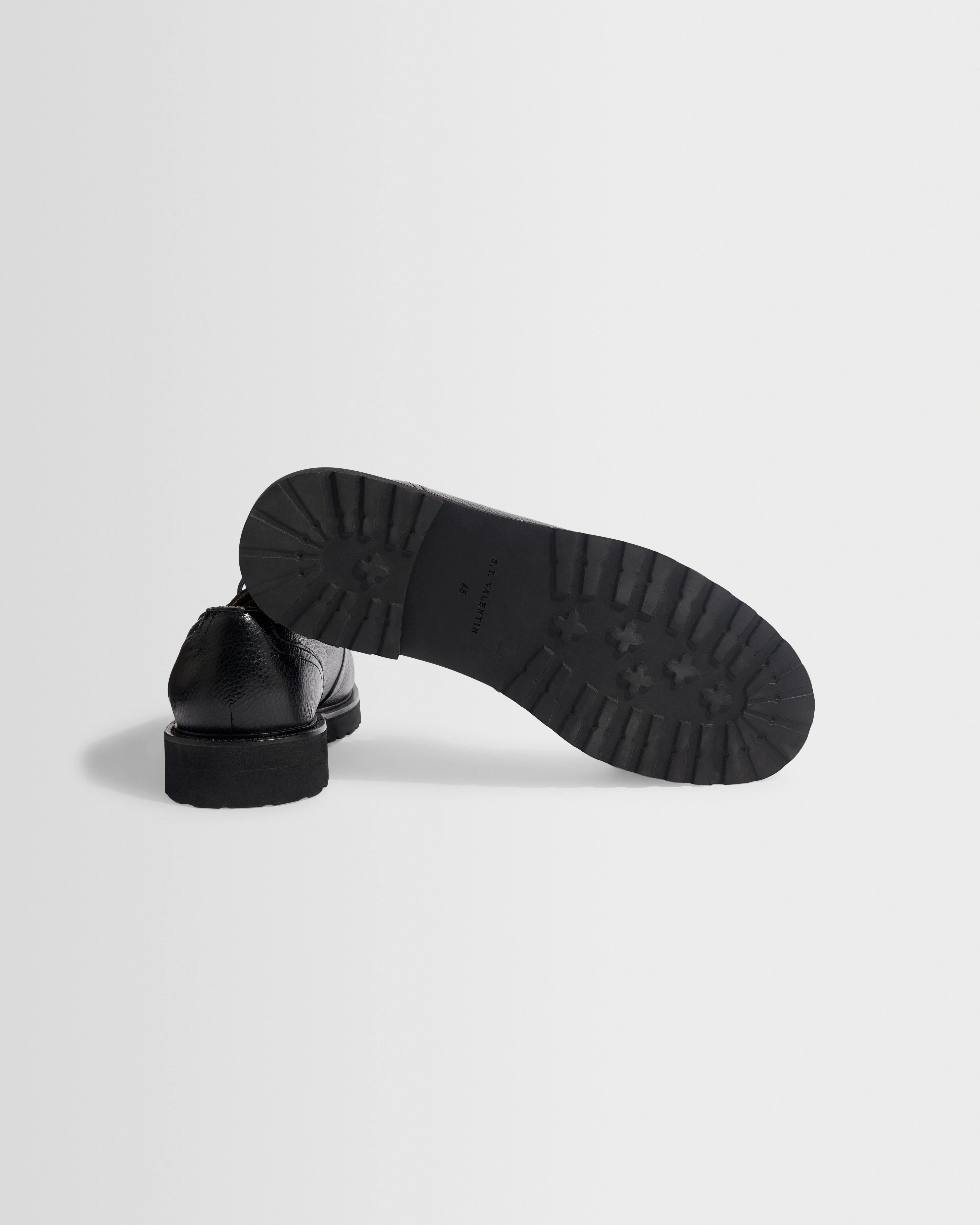 S.T. Valentin - Black Grained Italian Leather Deck Shoes - Image 3