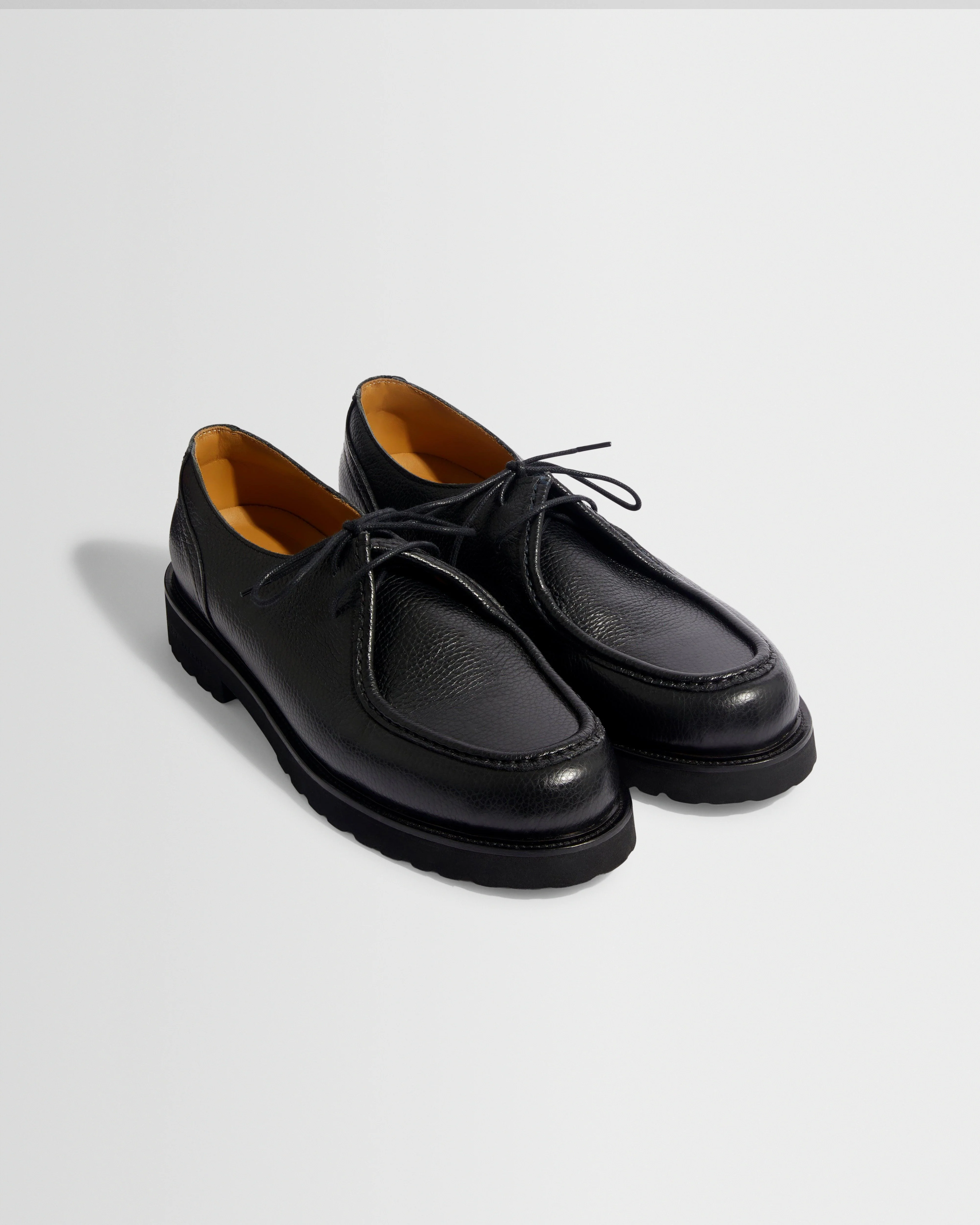 S.T. Valentin - Black Grained Italian Leather Deck Shoes - Image 4