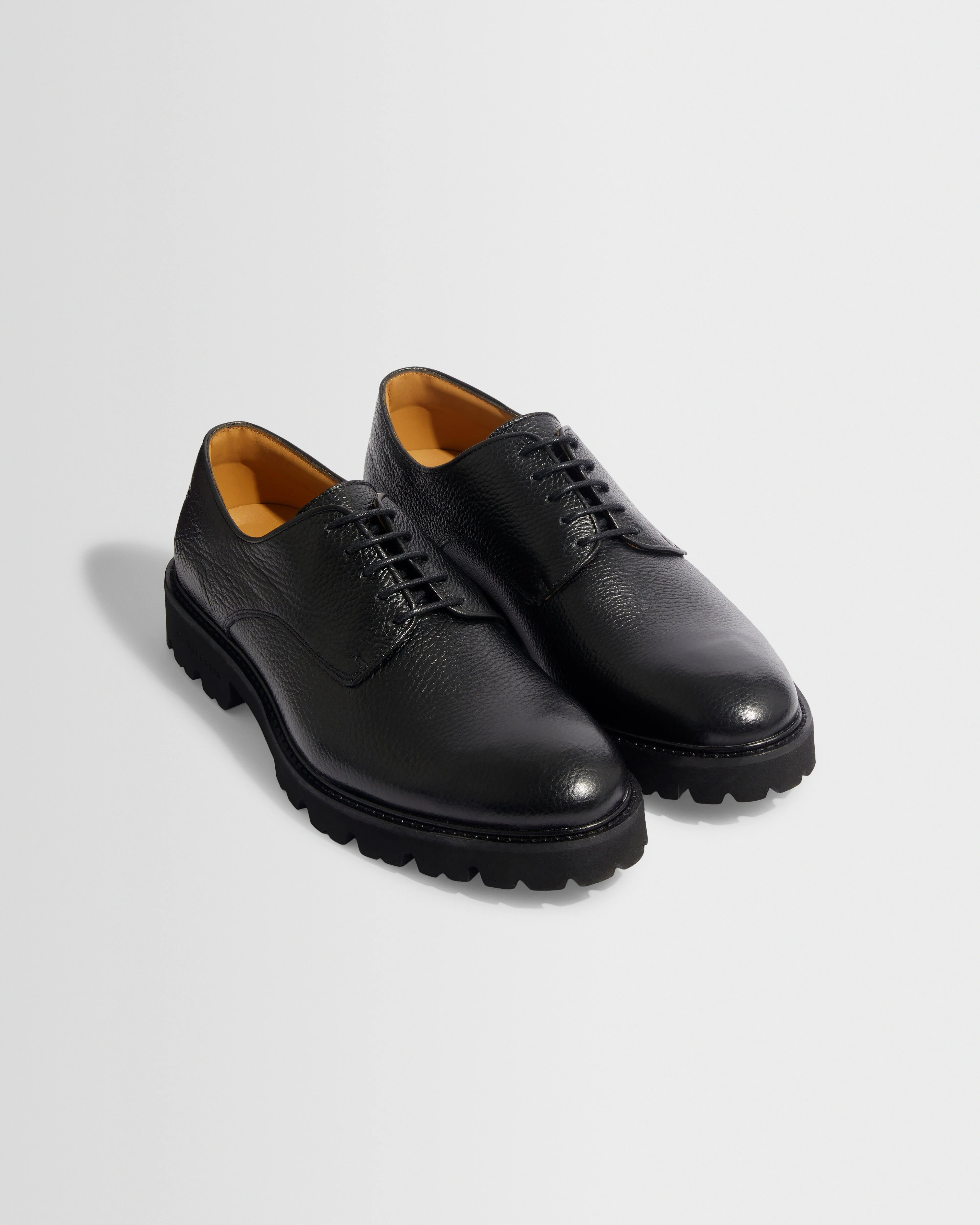 S.T. Valentin - Black Grained Italian Leather Derby Shoes - Image 4