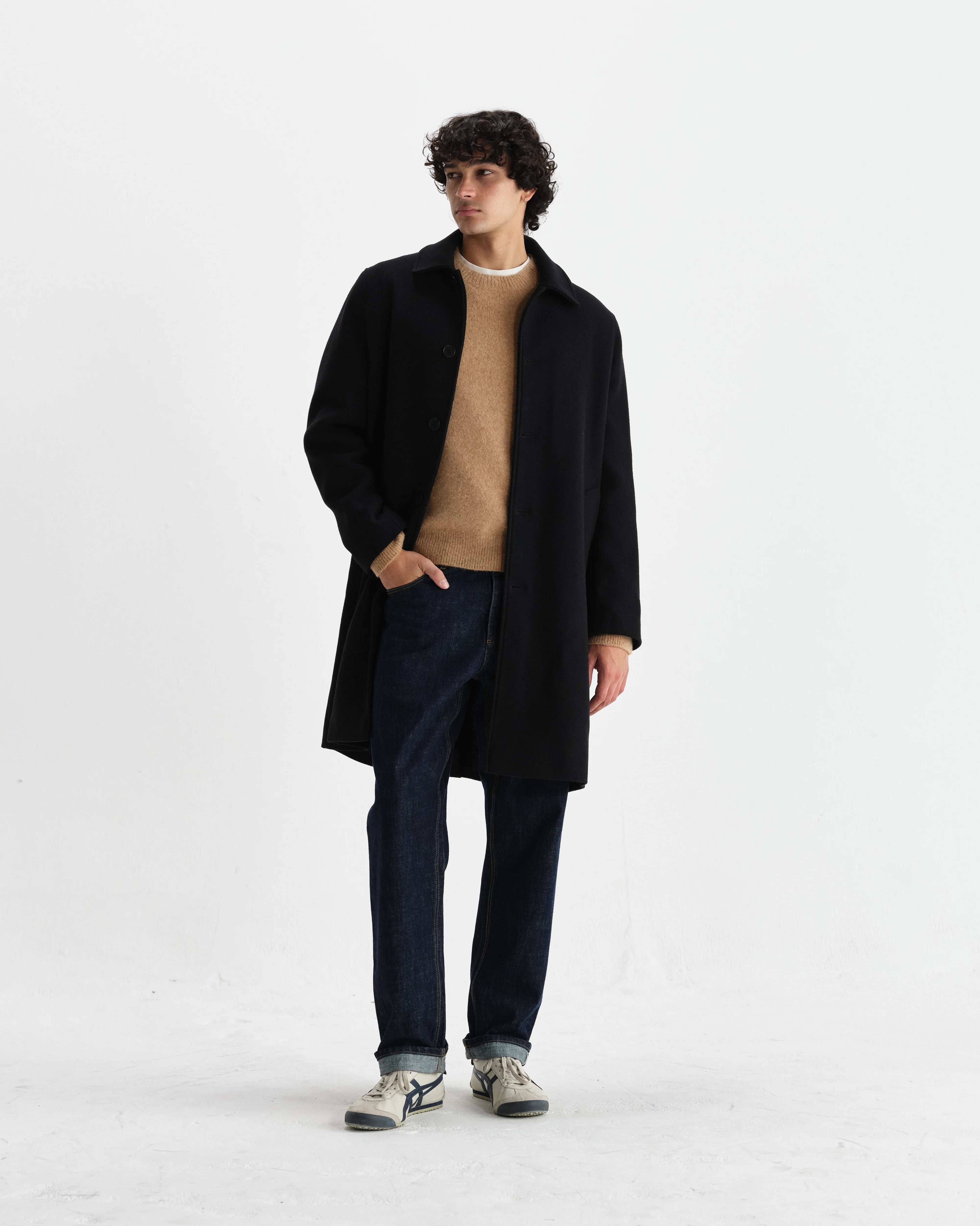 Stan - Black Wool-Twill Car Coat - Image 4