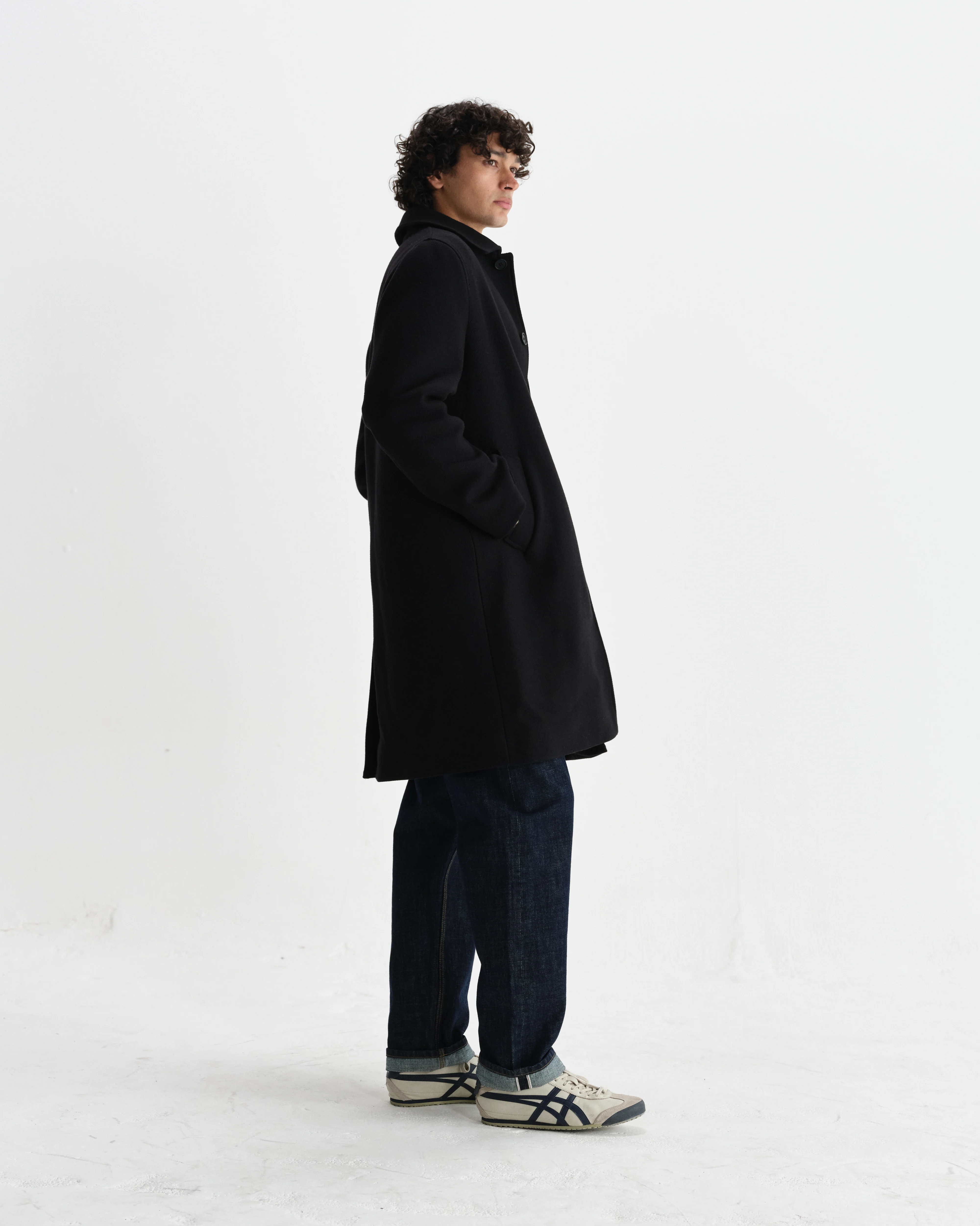 Stan - Black Wool-Twill Car Coat - Image 5