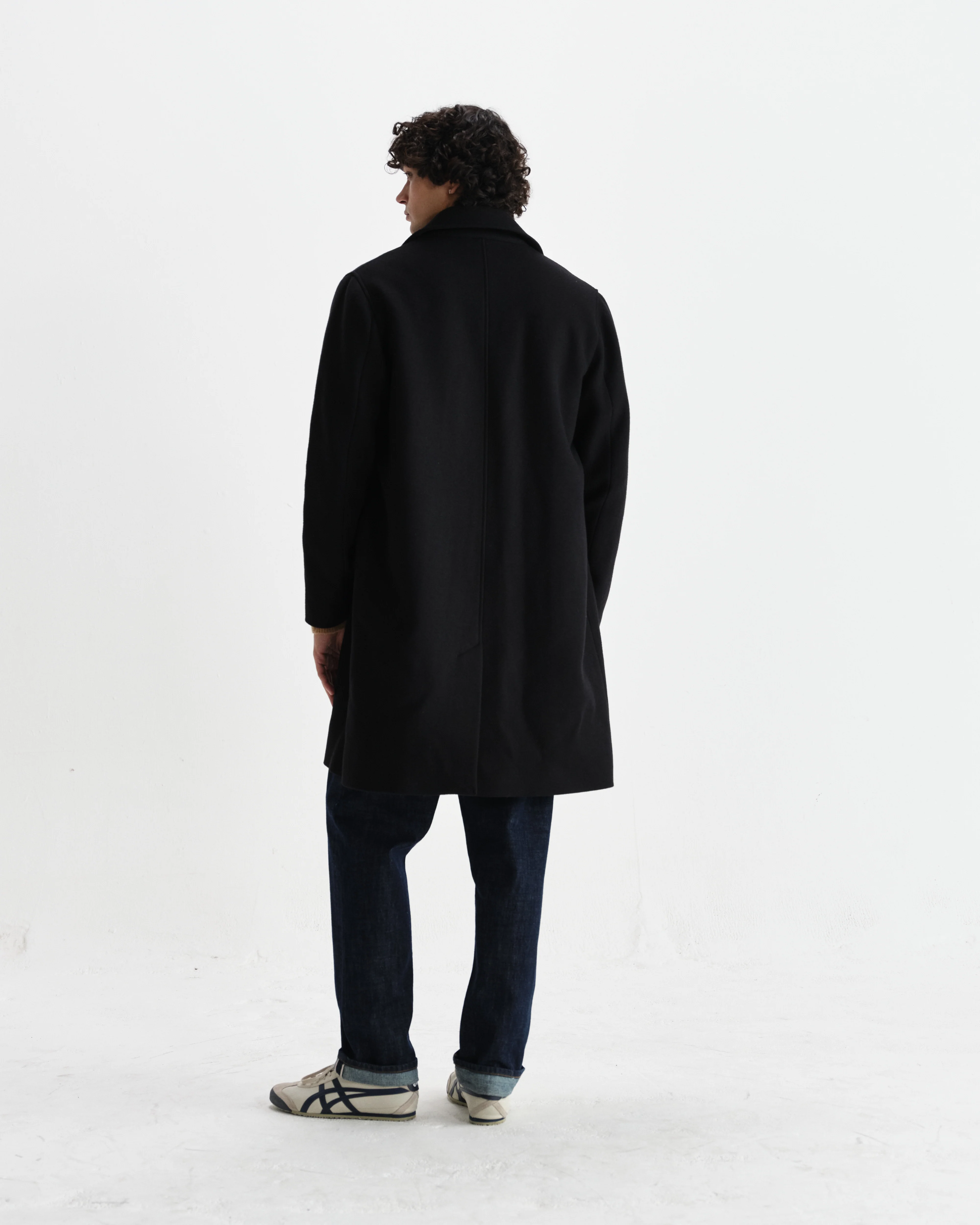 Stan - Black Wool-Twill Car Coat - Image 6