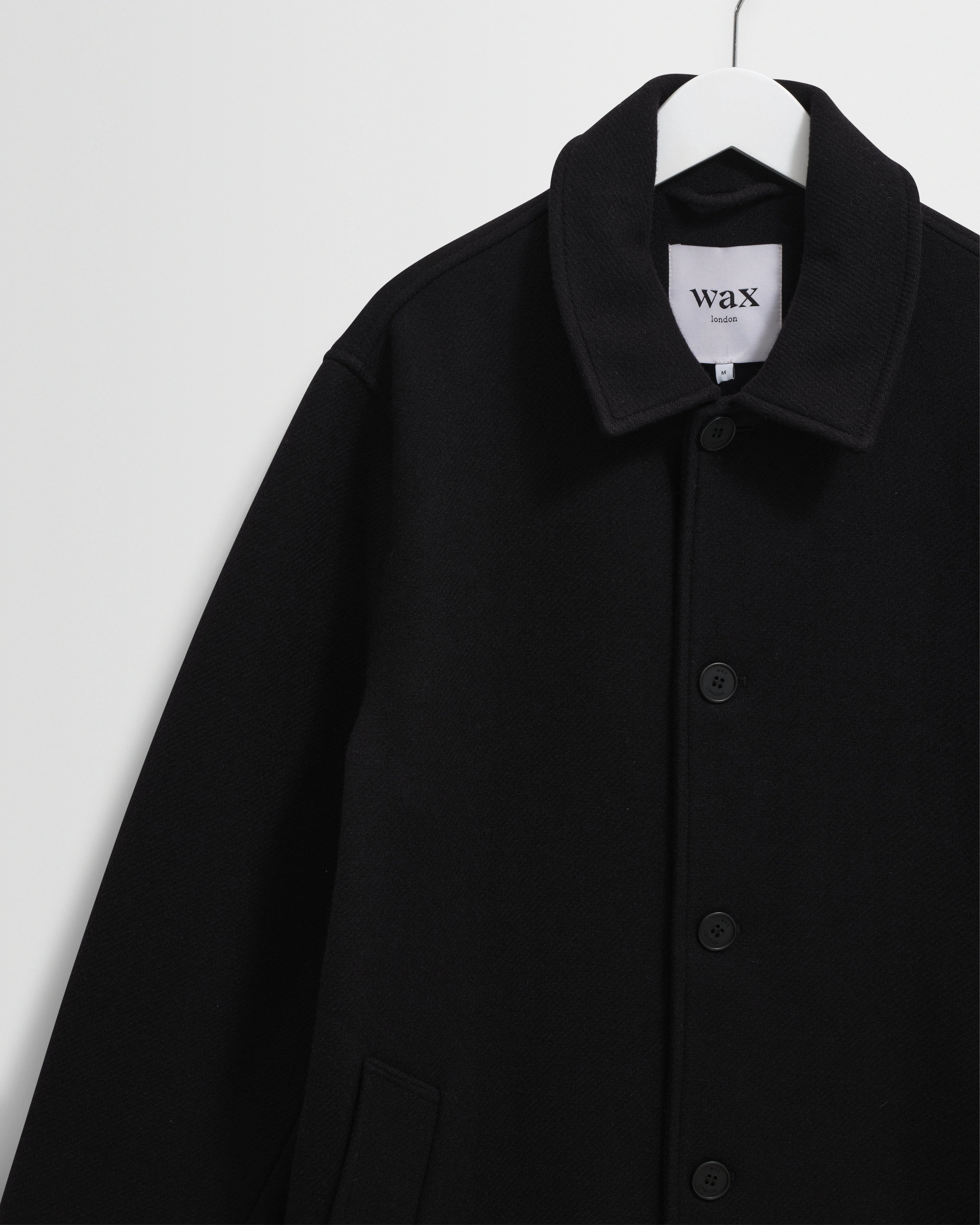Stan - Black Wool-Twill Car Coat - Image 7