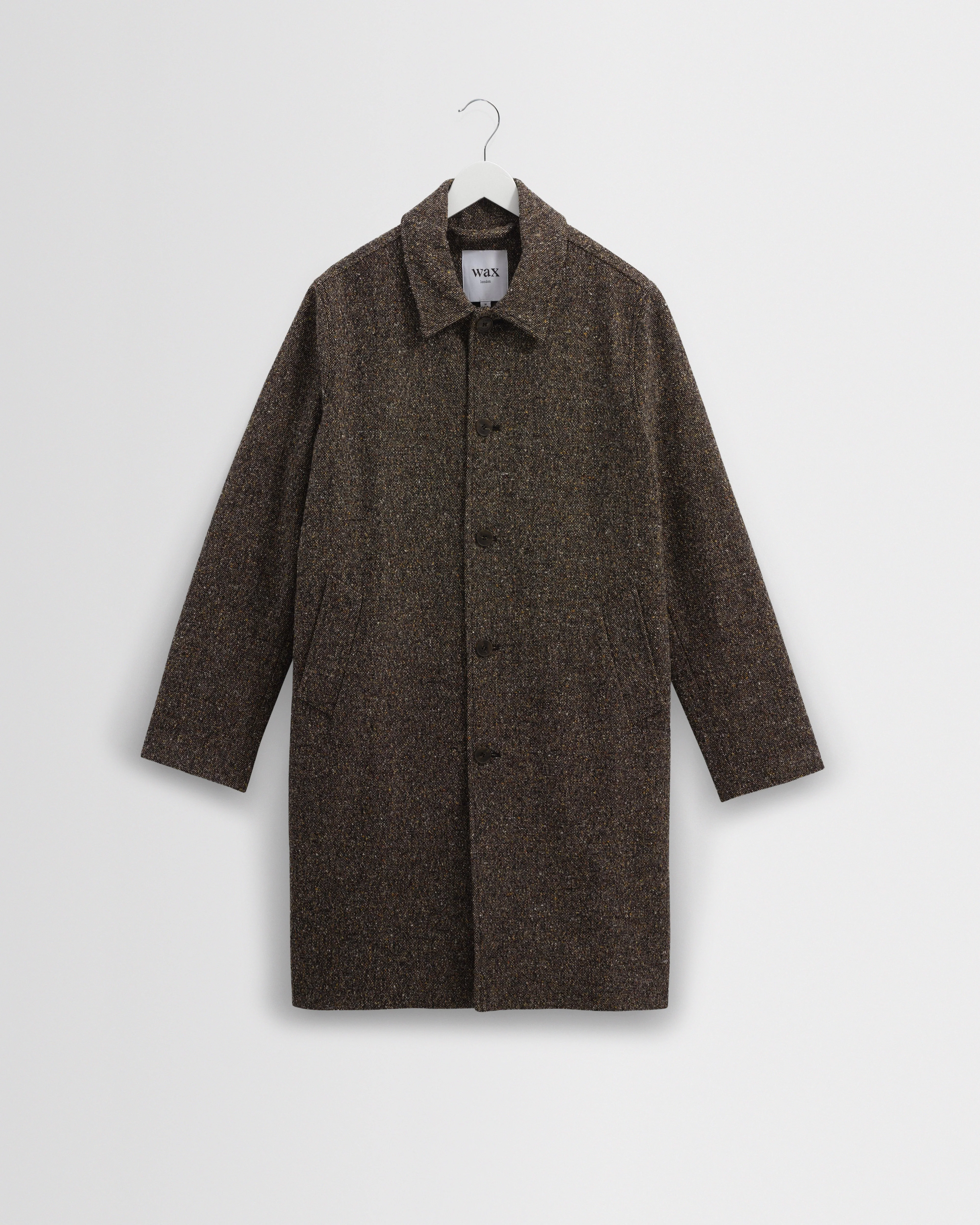 Stan - Brown Fleck Tweed Car Coat