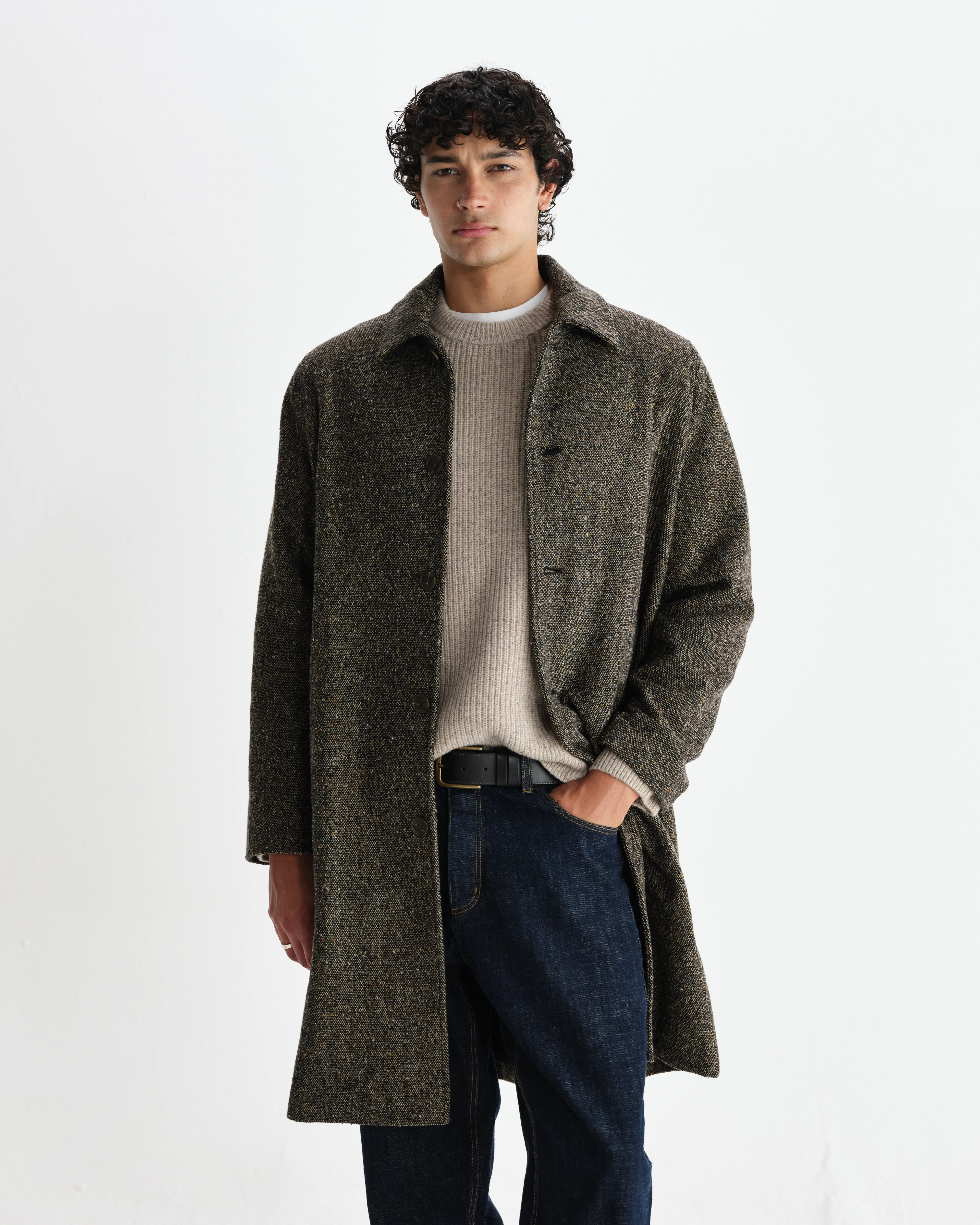 Stan - Brown Fleck Tweed Car Coat - Image 2