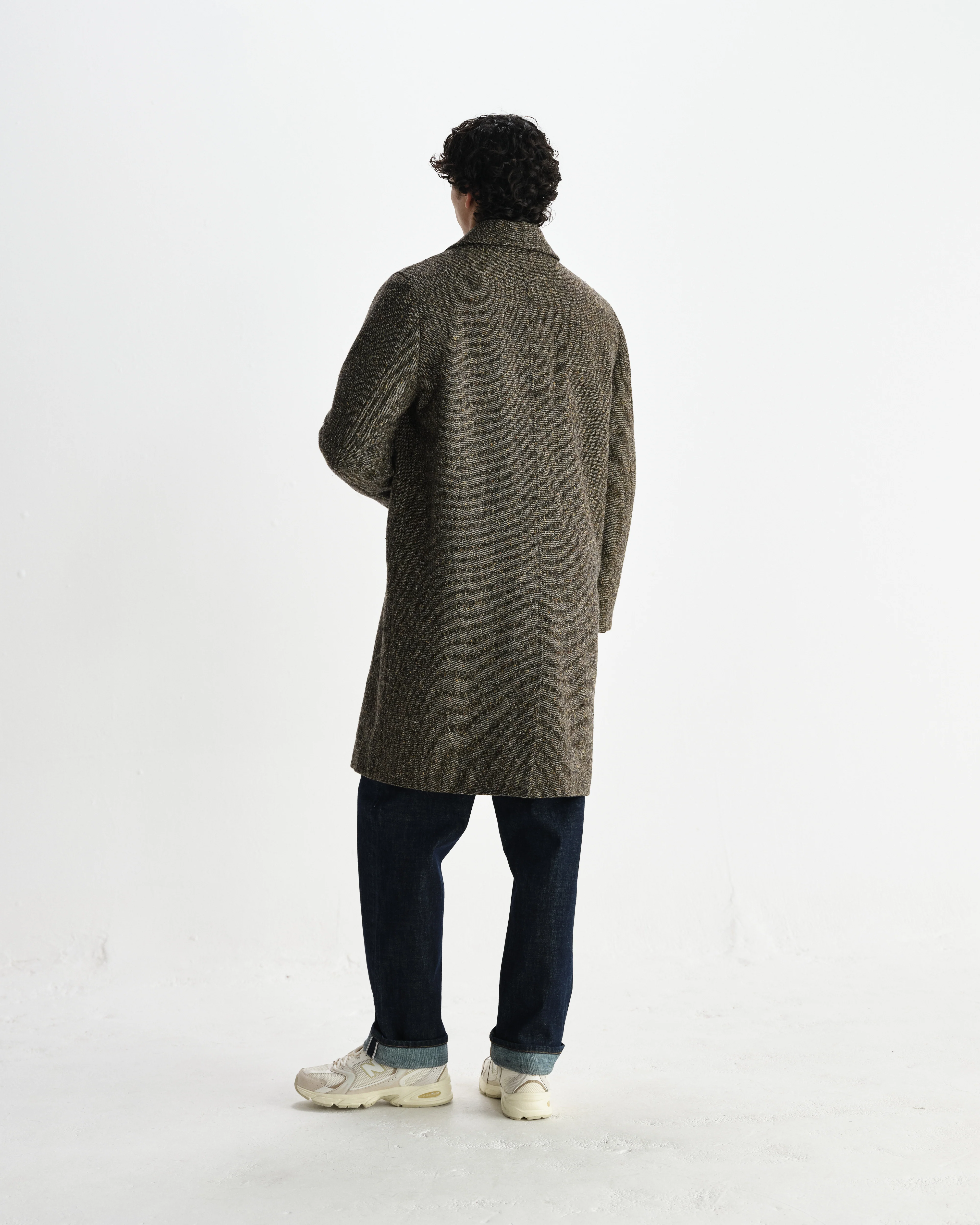 Stan - Brown Fleck Tweed Car Coat - Image 6