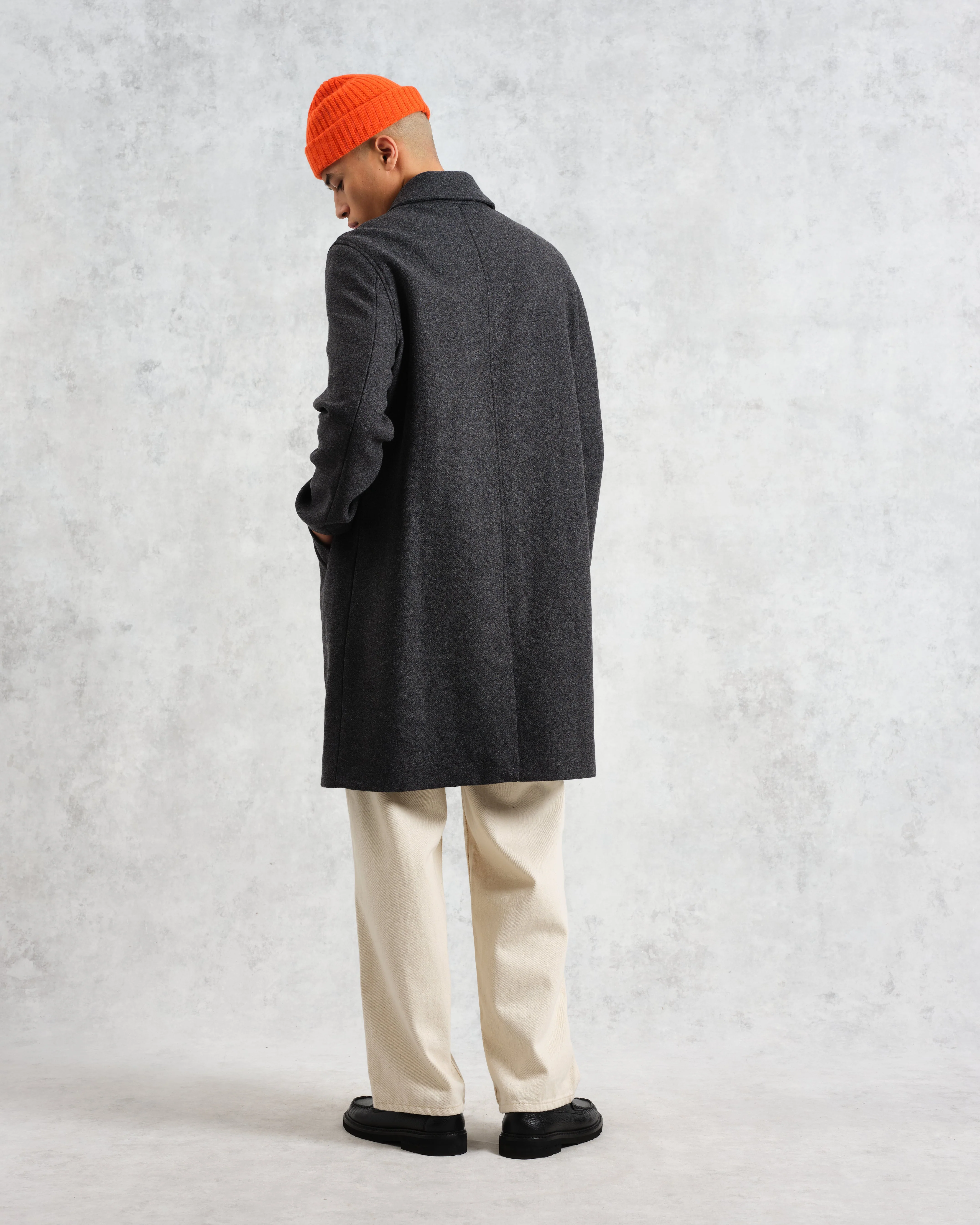 Stan - Charcoal Twill Wool Car Coat - Image 6