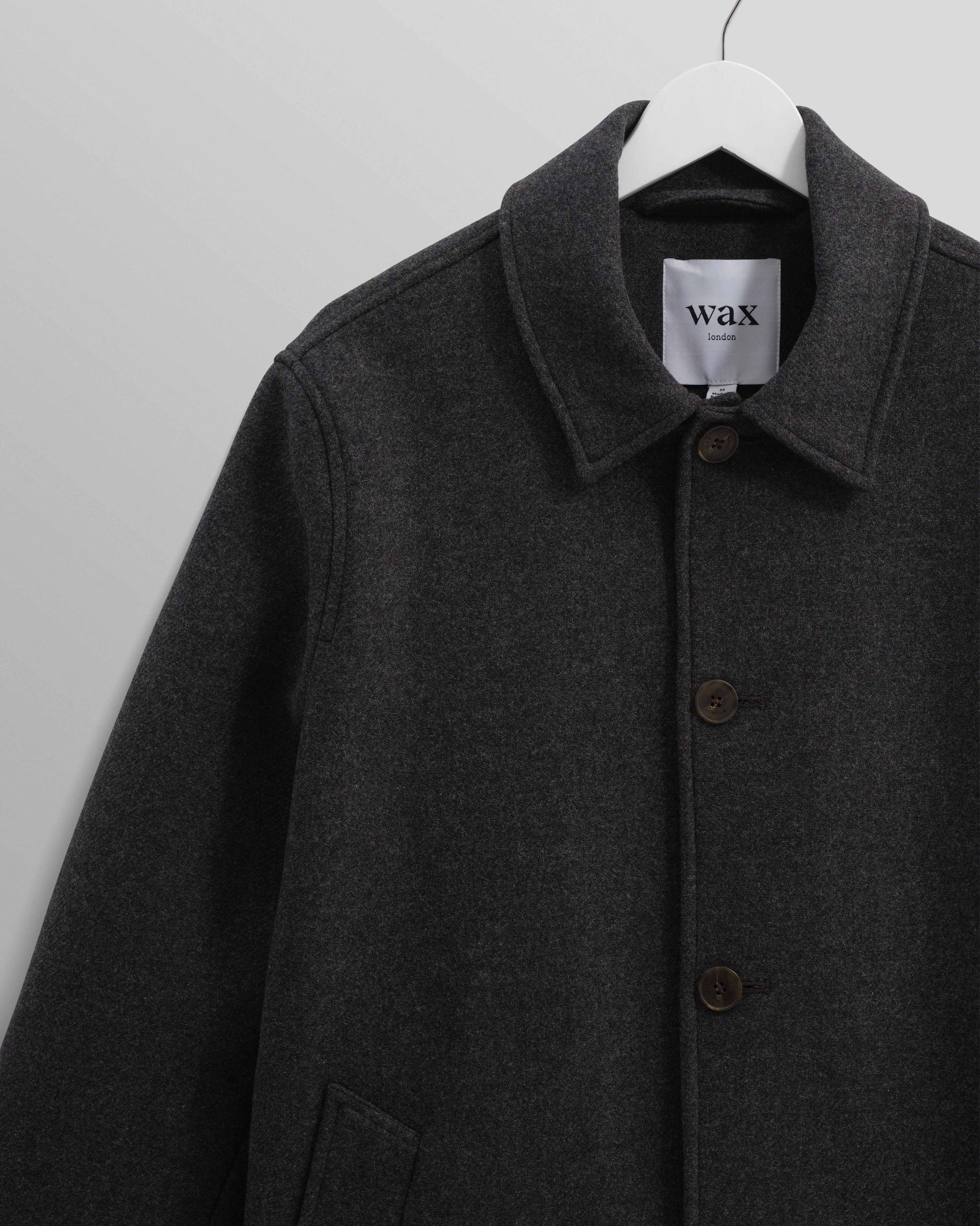 Stan - Charcoal Twill Wool Car Coat - Image 8
