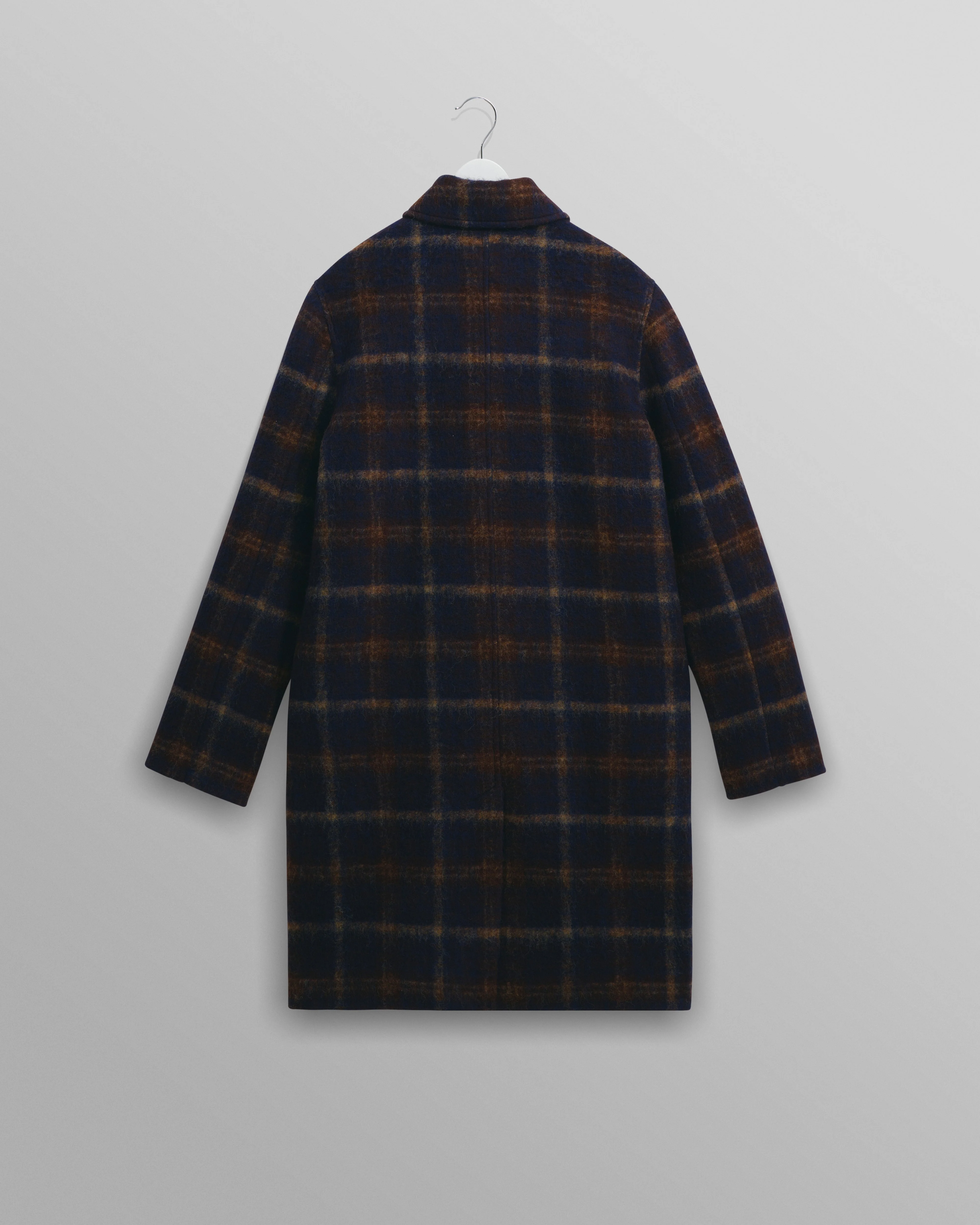 Stan - Navy Check Wool Car Coat - Image 9