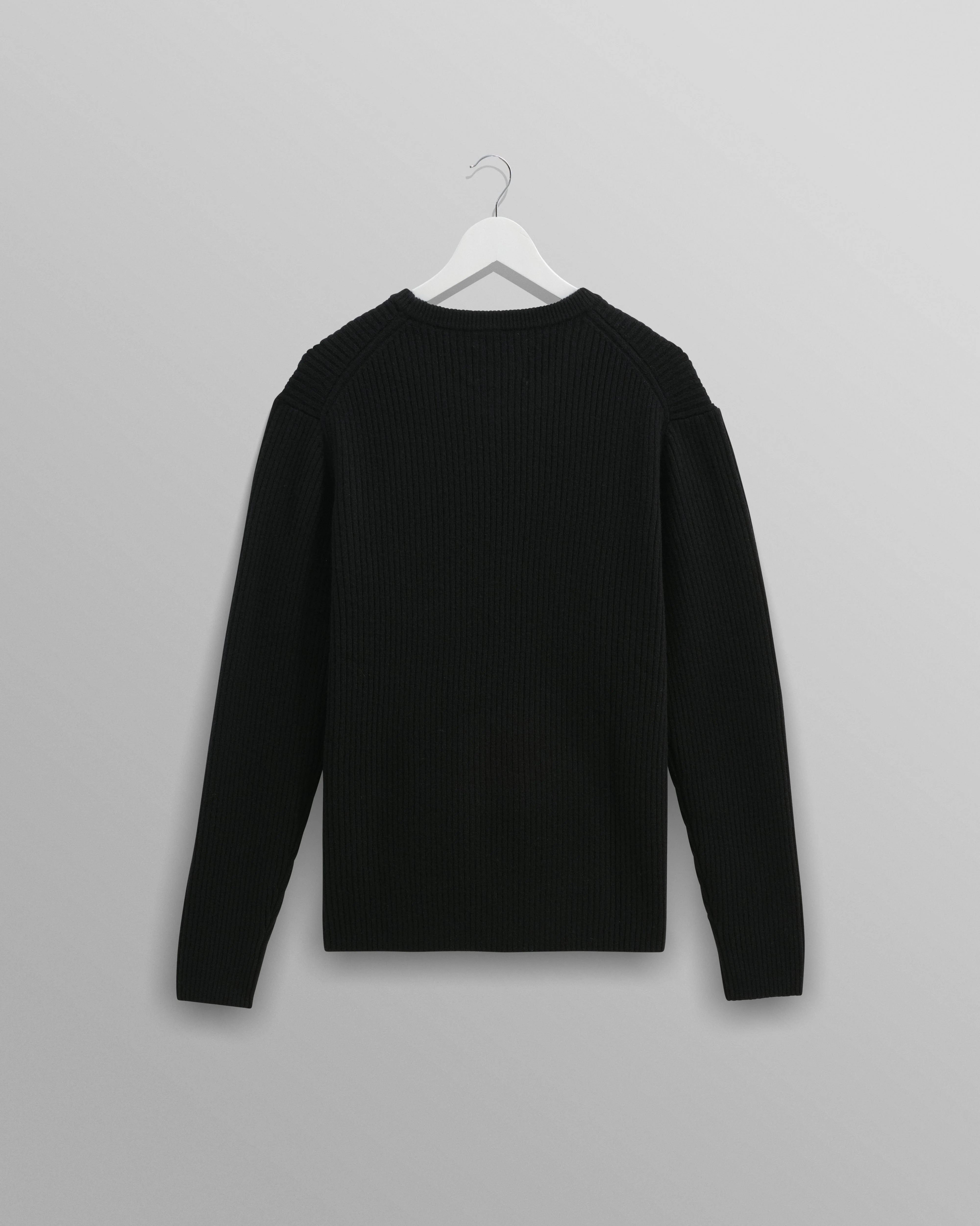 Stanley - Black Rib-Knit Wool Jumper - Image 9