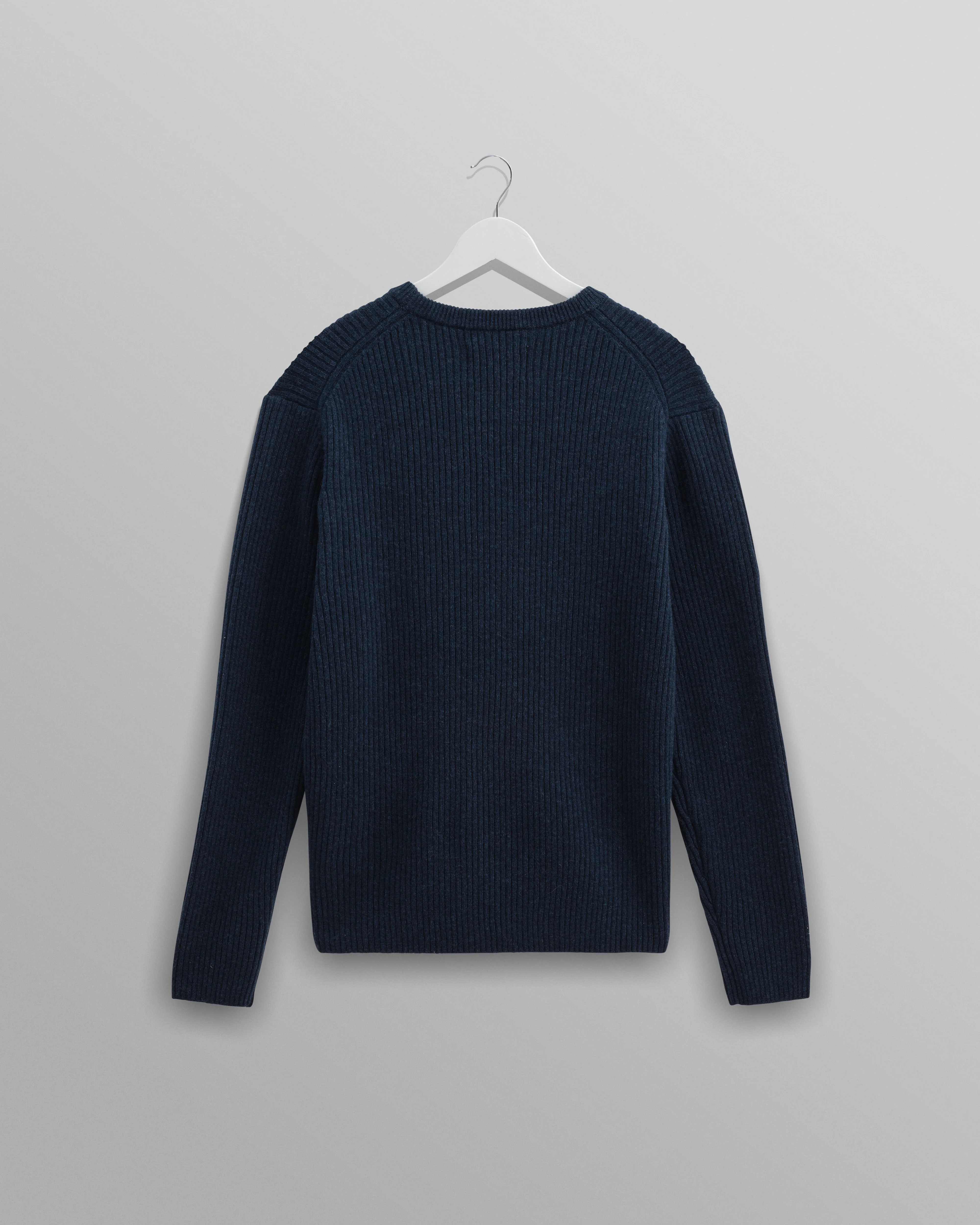 Stanley - Navy Rib-Knit Wool Jumper - Image 9