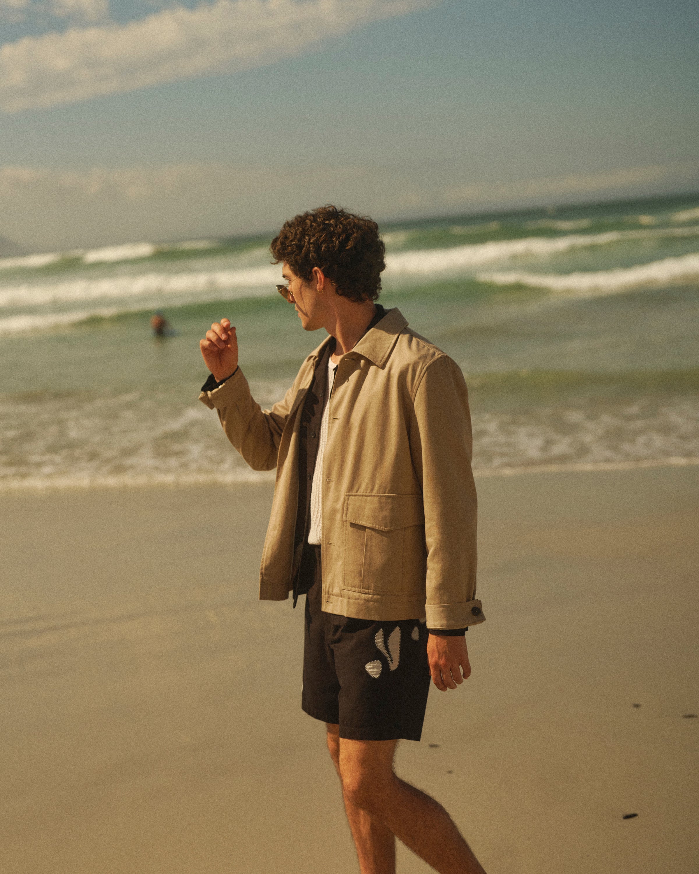 Strand - Beige Cotton Tencel Twill Jacket - Image 3