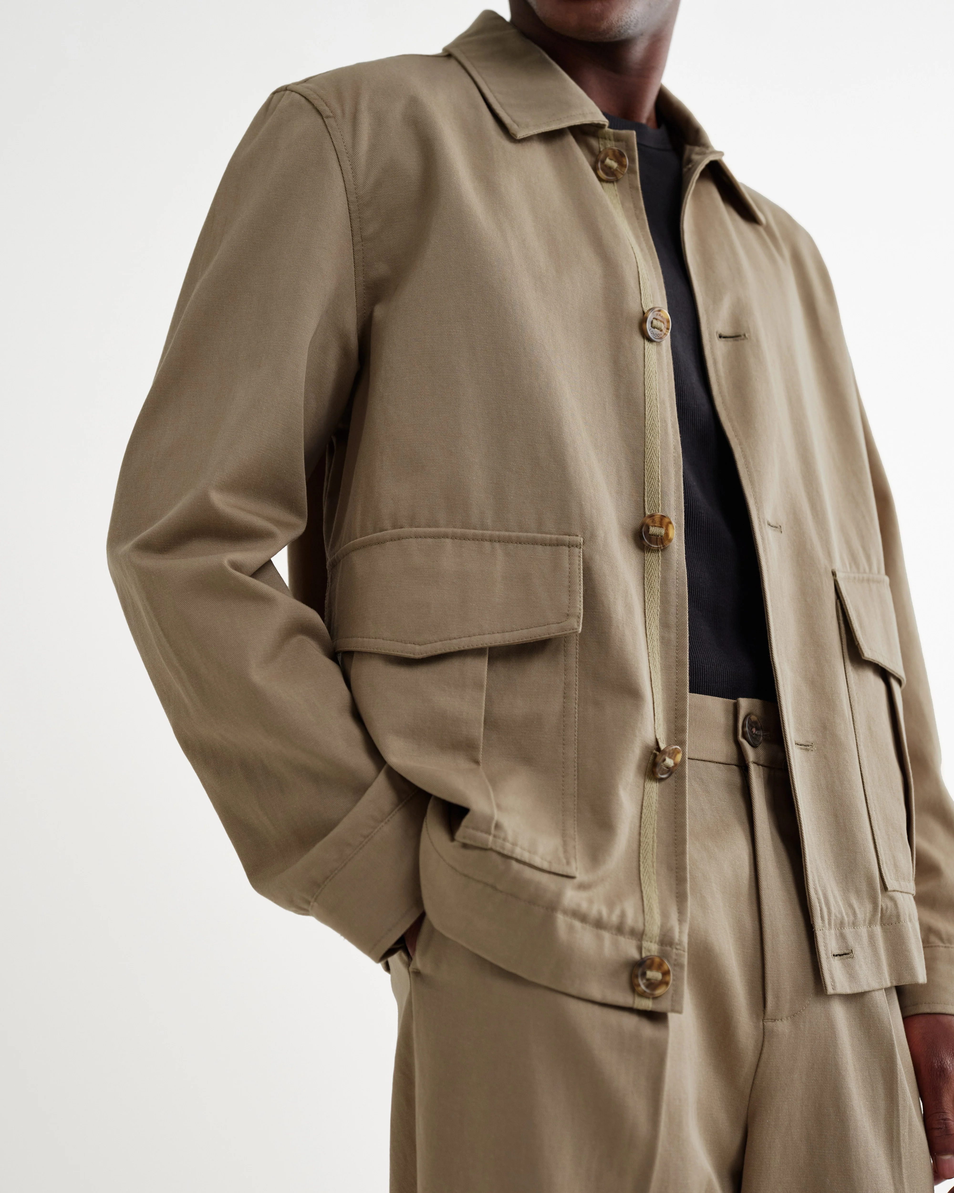 Strand - Beige Cotton Tencel Twill Jacket - Image 4