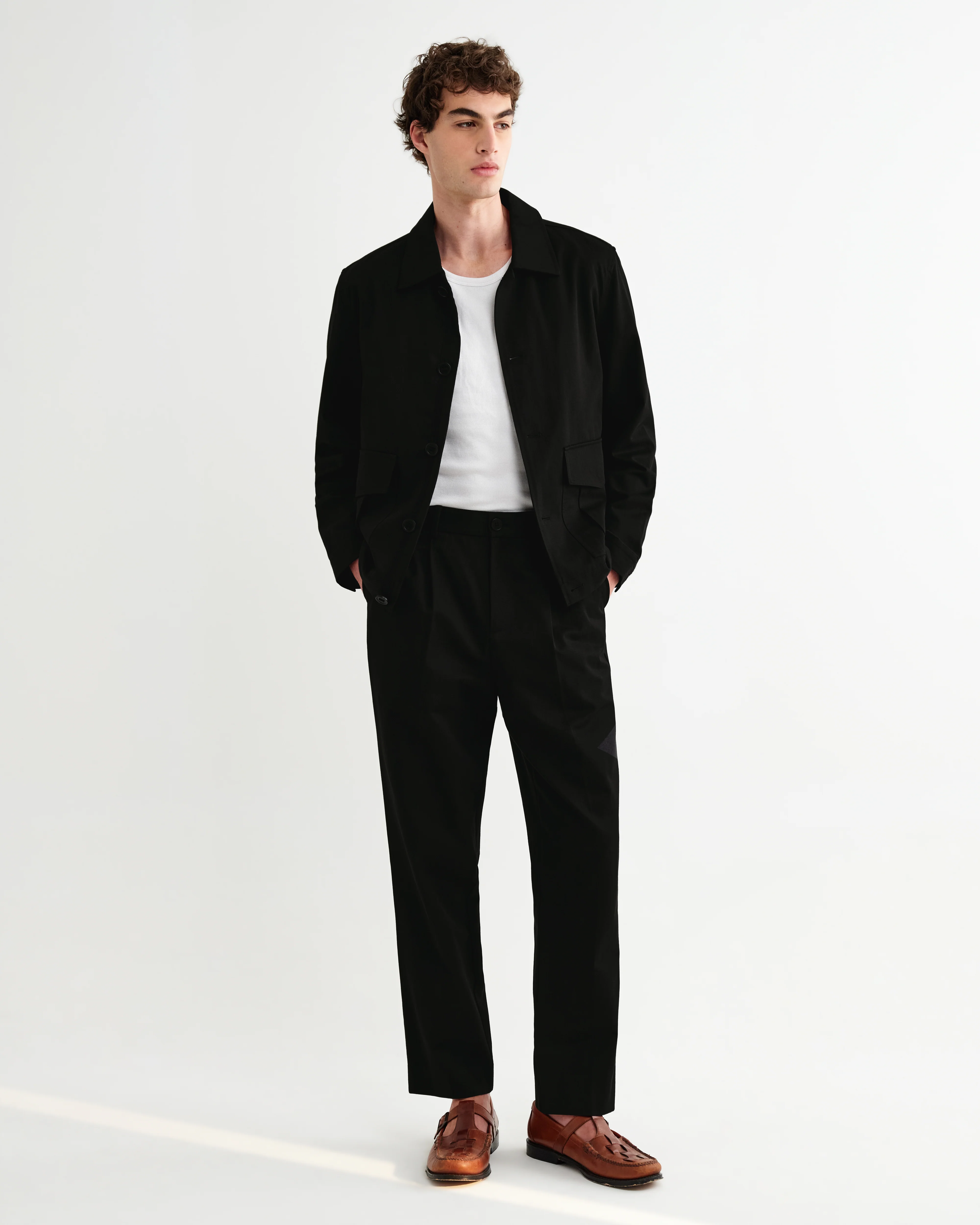 Strand - Black Cotton Tencel Twill Jacket - Image 4