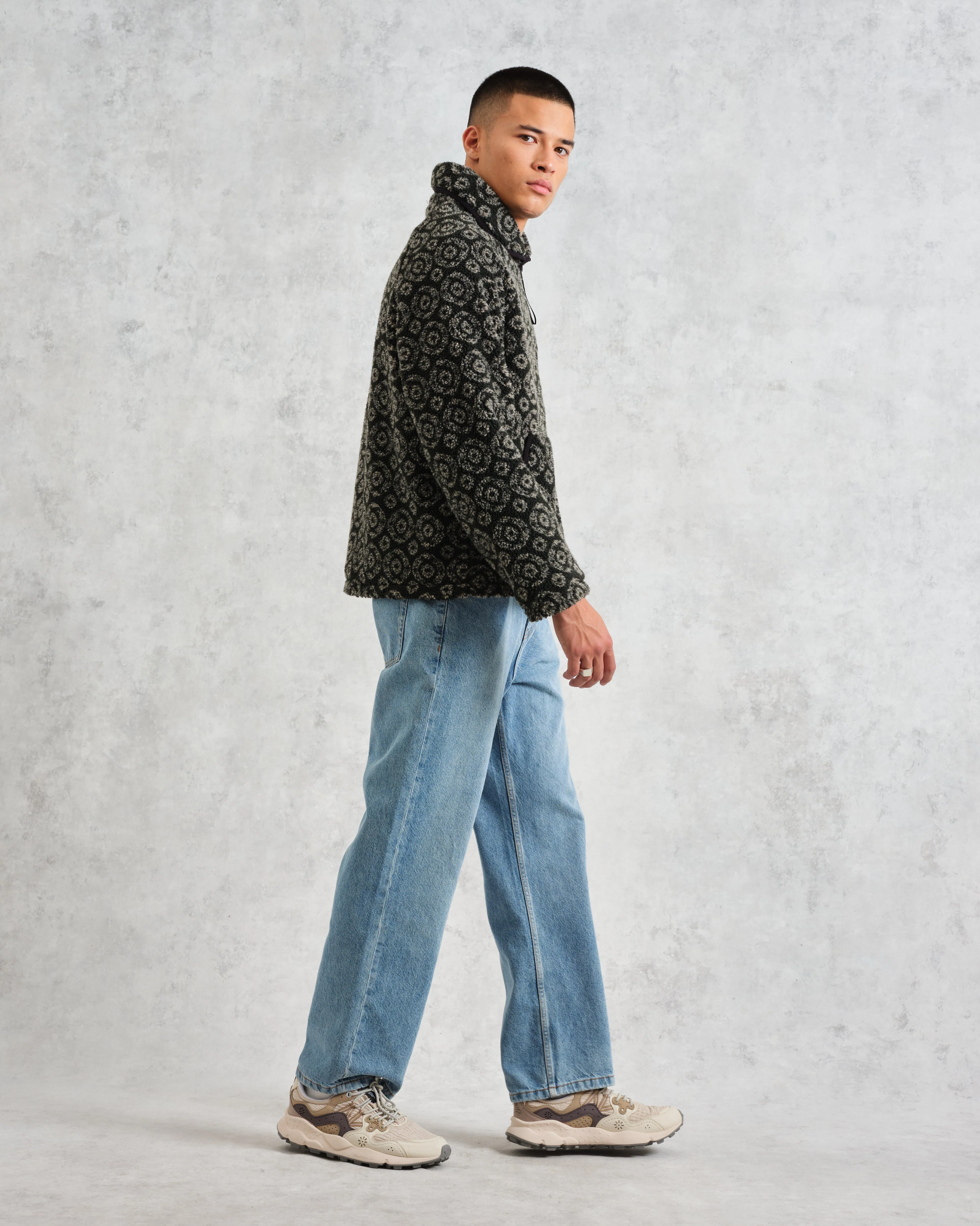 Tate - Charcoal Ornate Jacquard Fleece Jacket - Image 5